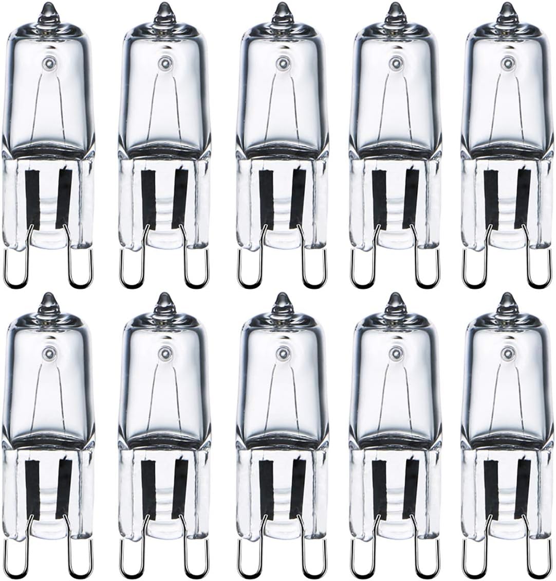 G9 220v 40w Halogenlampen, Klare Glas-led-lampen, Tischlampe, Wandleuchte, Energiesparlampe, Explosionsgeschützte Lampen, Warmweißes Licht (10er-packung).