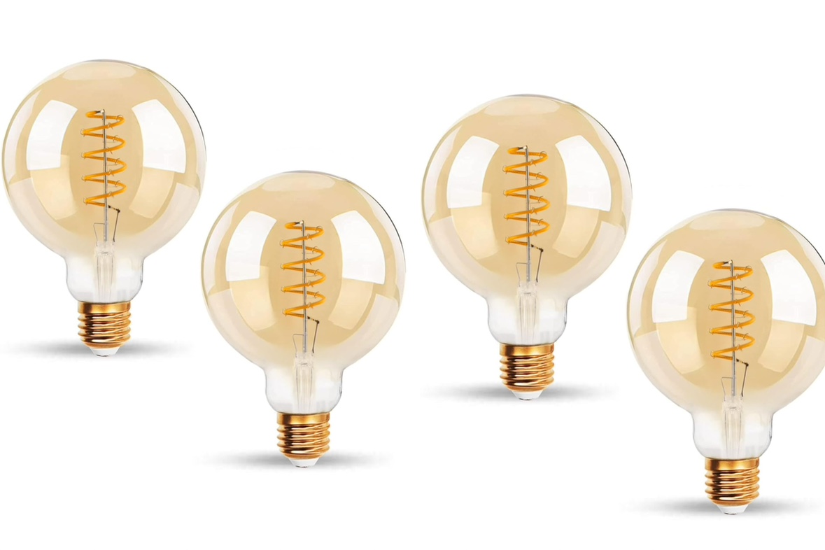 Vintage Edison G80 6w Led-lampen, Warmweiß (2200k), E27-sockel, Entspricht Einer 48w-glühbirne, Retro-glühbirne, Antik-stil, Nicht Dimmbar, 4er-pack