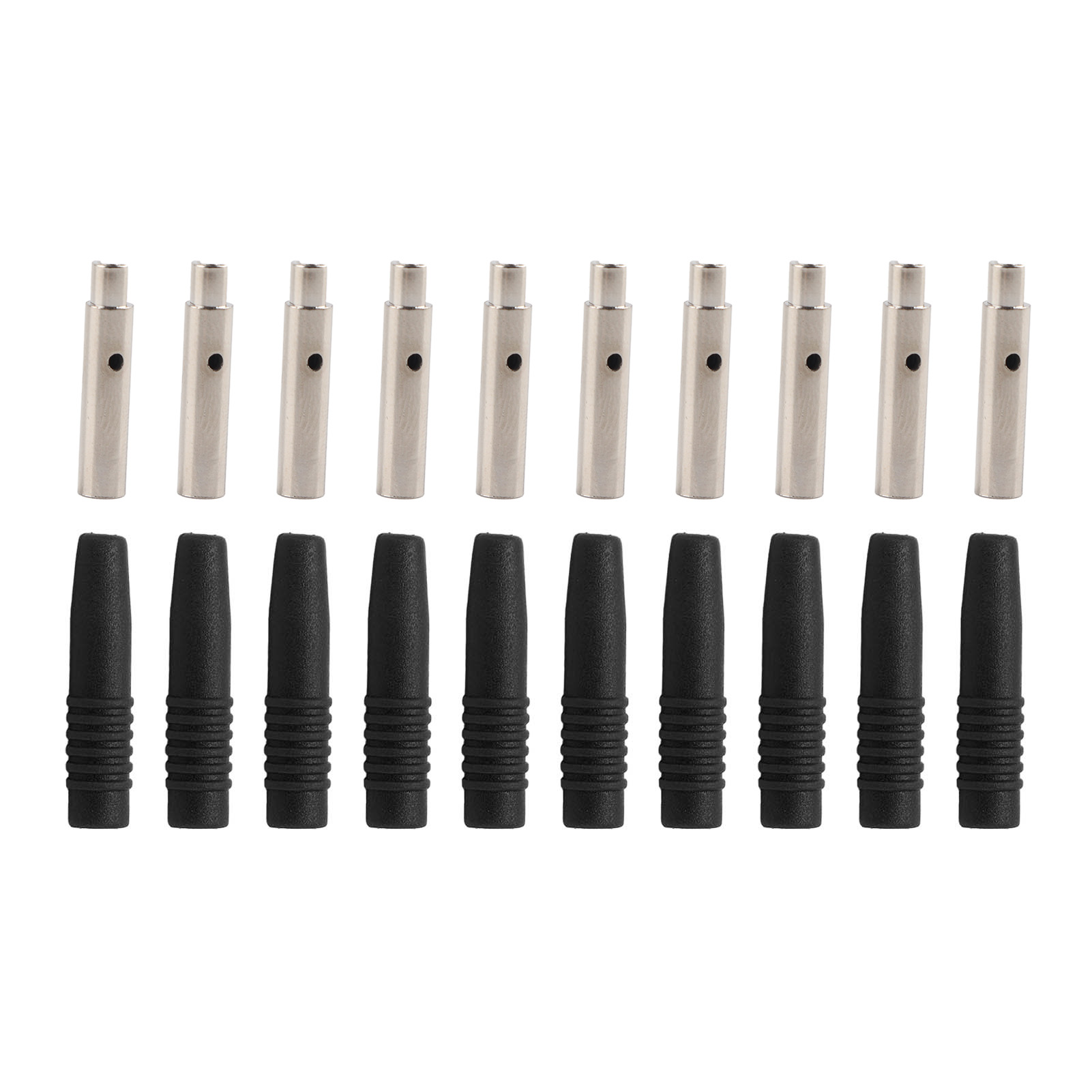 Packung Mit 10 Isolierten 2-mm-bananensteckern Mit Abschirmung Für Testgeräte, Schwarz.