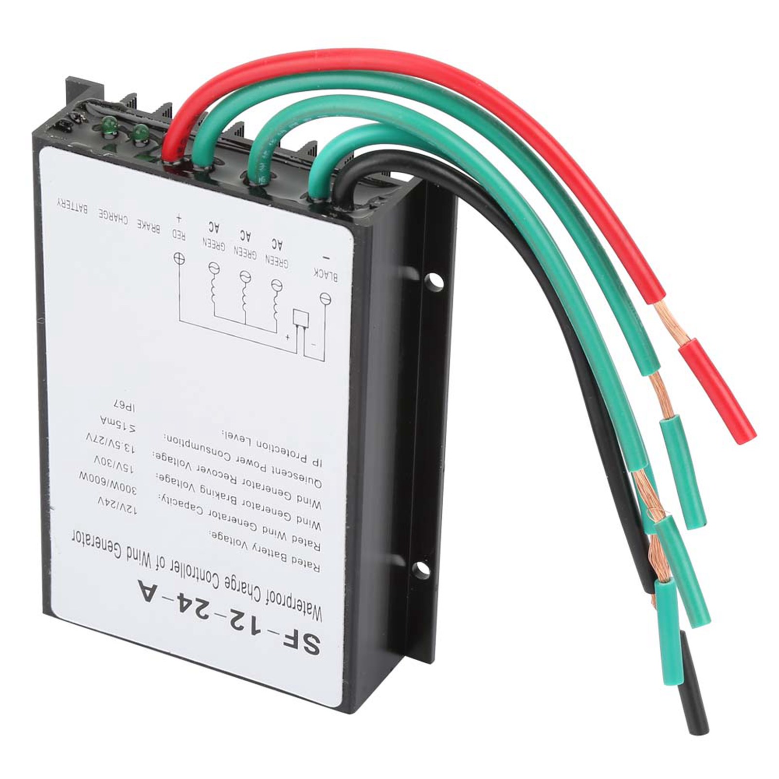 12v/24v 300w/600w Windkraftanlagen-laderegler, Wasserdichter Laderegler Für Windkraftgeneratoren Mit Led-anzeige Sf-12-24-a