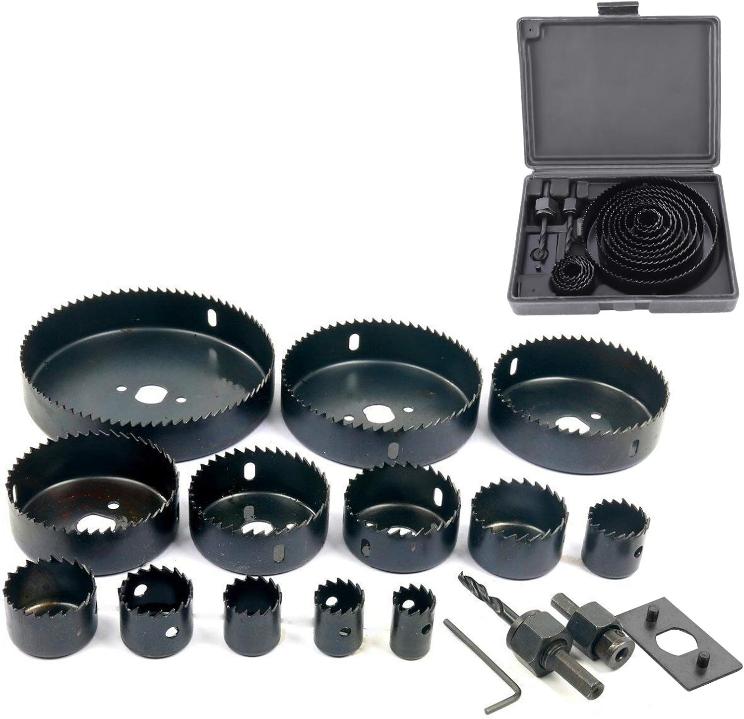 Set Mit 16 Lochsägen Für Bauzwecke, 19–127 Mm, Für Holz, Metall Und Gips