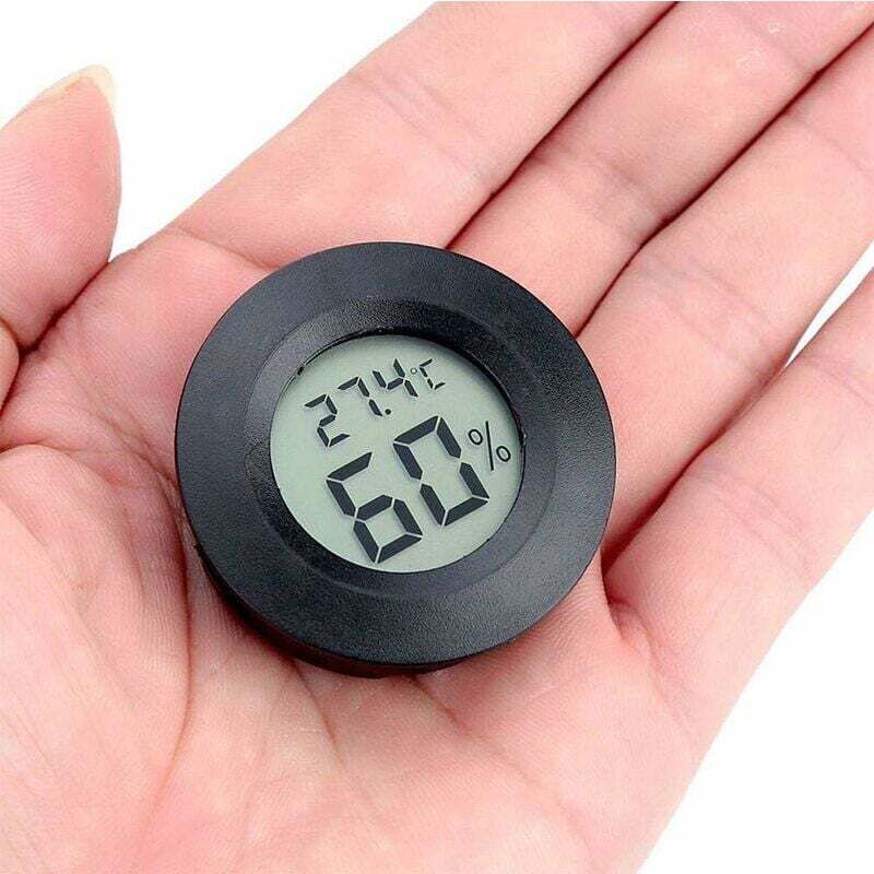 Thermometer, Mini-digitalthermometer/hygrometer, 4,5 Cm Schwarzes Lcd-display, Tragbares Rundes Digitalthermometer Für Den Innen- Und Außenbereich, Batterien Enthalten, Ideal Für Kinderzimmer, Zuhause