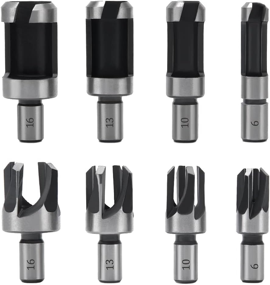 Set Mit 8 Holzbohrern Für Dübel, 6 Mm/10 Mm/13 Mm/16 Mm, Holzbearbeitungsbohrer Aus Kohlenstoffstahl, Klauen- Und Kegelbohrer