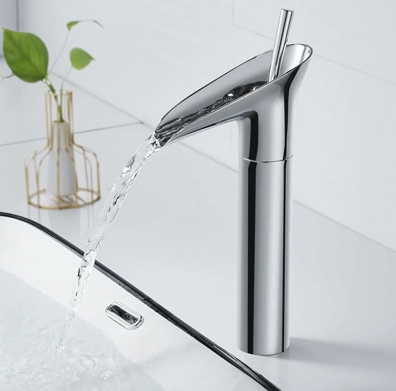 Badezimmerarmatur, Retro-einhebel-badezimmerarmatur Aus Chrom, Hohe Messing-waschtischarmatur, Waschtischarmatur