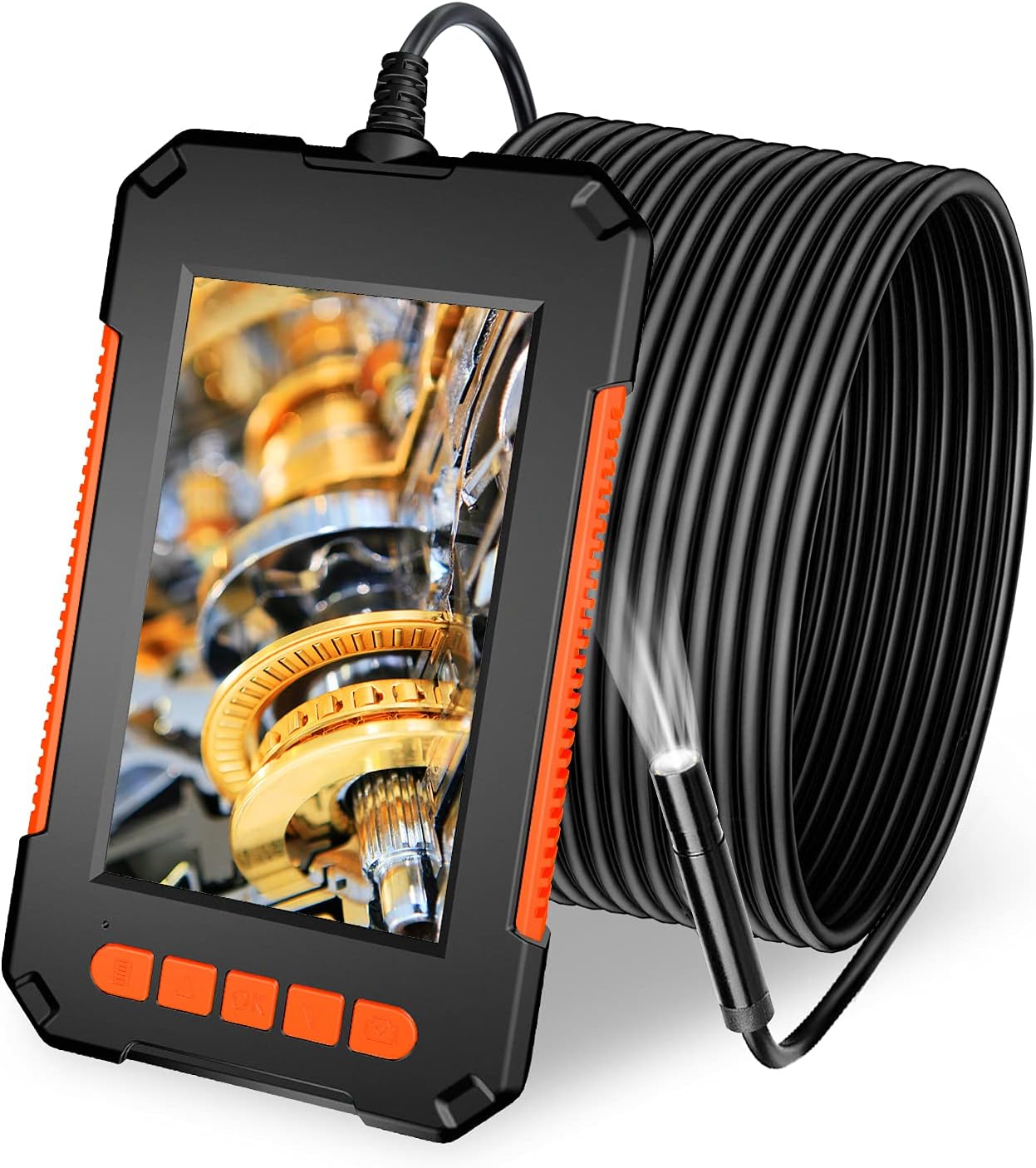 Endoskopkamera, Rohrinspektionskamera, Wasserdichtes Industrieendoskop Hd 1080p Mit 4,3-zoll-lcd-bildschirm, 2600-mah-akku, Schlangenkamera, Ip67 Wasserdicht Bis 5 M Mit 8 Leds
