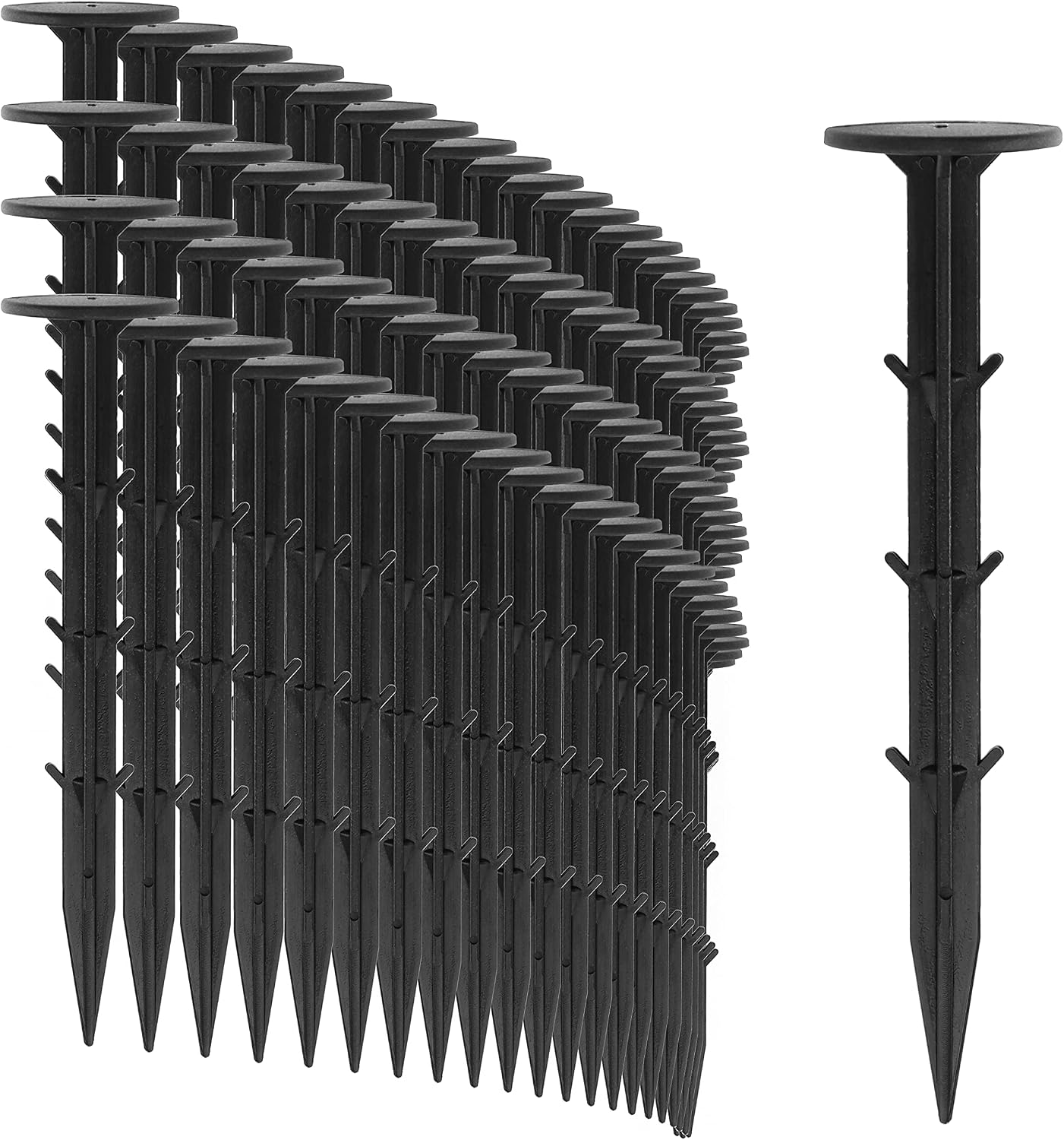 Planenbefestigungsnägel - Zur Unkrautbekämpfung [100 Stück] - Extrem Stabil - 11 Cm Unzerbrechliche Kunststoff-erdanker