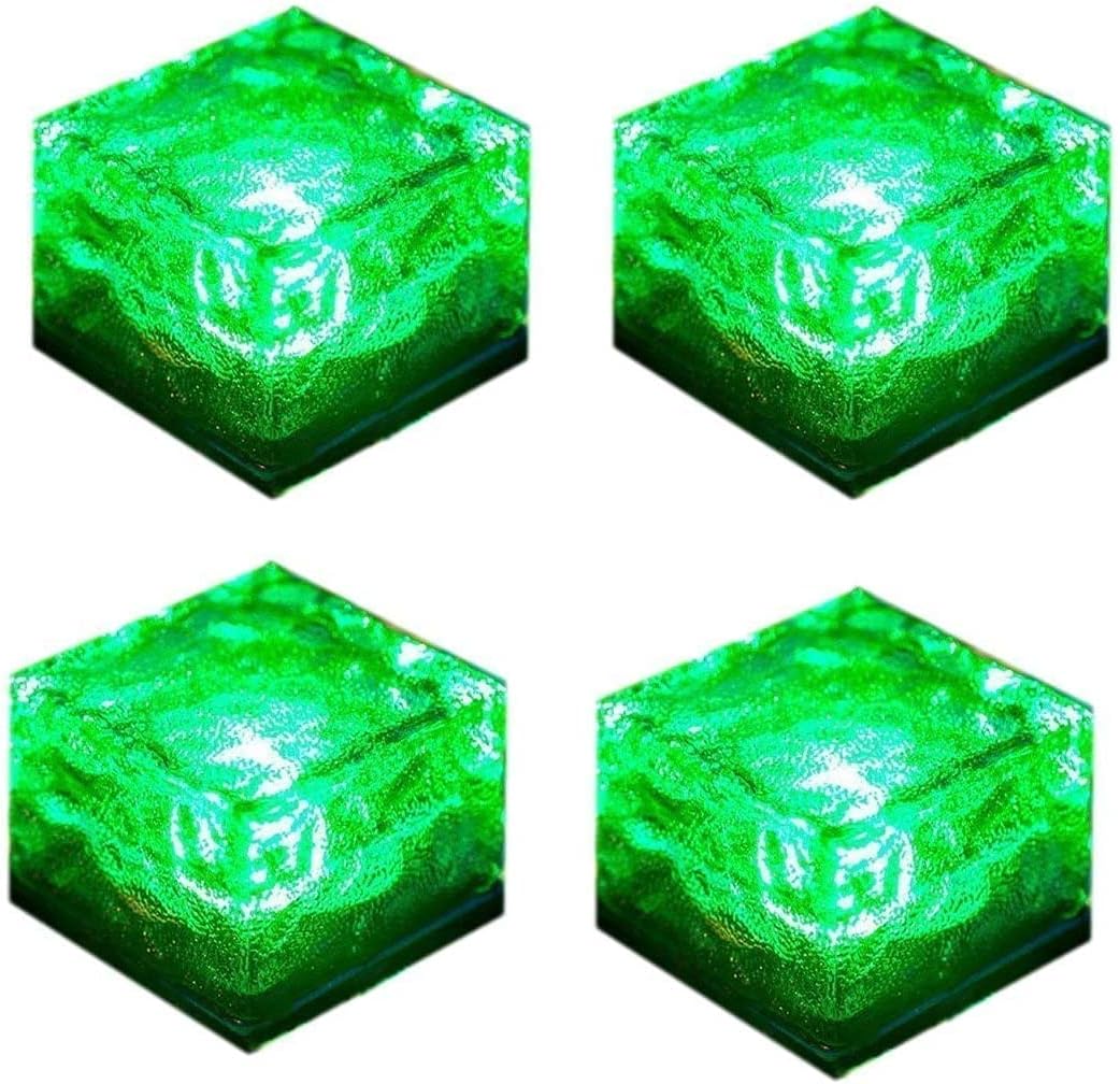 Ineasicer Solar-außenleuchten, 4er-set Wasserdichte Solar-bodenleuchten, 8 Led-beleuchtungsmodi, Helle Solarleuchten Für Garten, Terrasse, Rasen, Einfahrt, Deck, Treppe (grün)