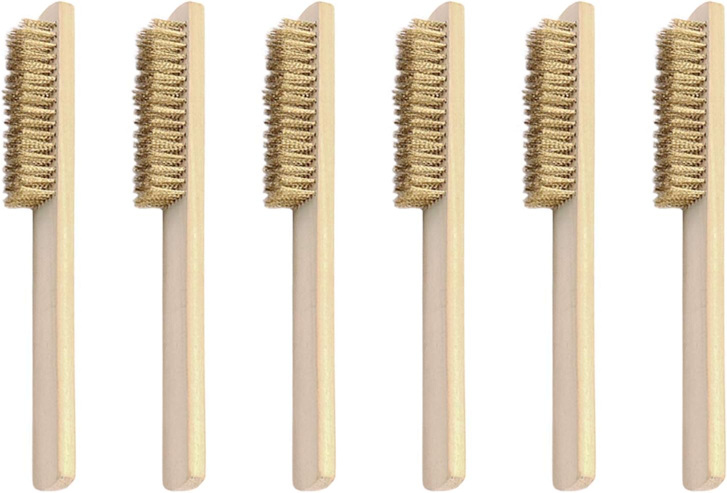 Set Mit 6 Metallbürsten, Messingbürsten, 200 Mm Lange Messingborsten, Zum Entfernen Von Rost, Schmutz Und Farbe, Für Den Industriellen Einsatz