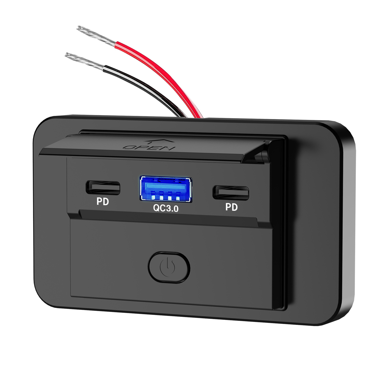 Usb-steckdose Für Wohnmobile, 12-v-usb-wandsteckdose, 48 W Qc3.0, Usb-a-anschlüsse Und 2 Usb-c-anschlüsse Mit Ein-/ausschalter Für Auto/boot