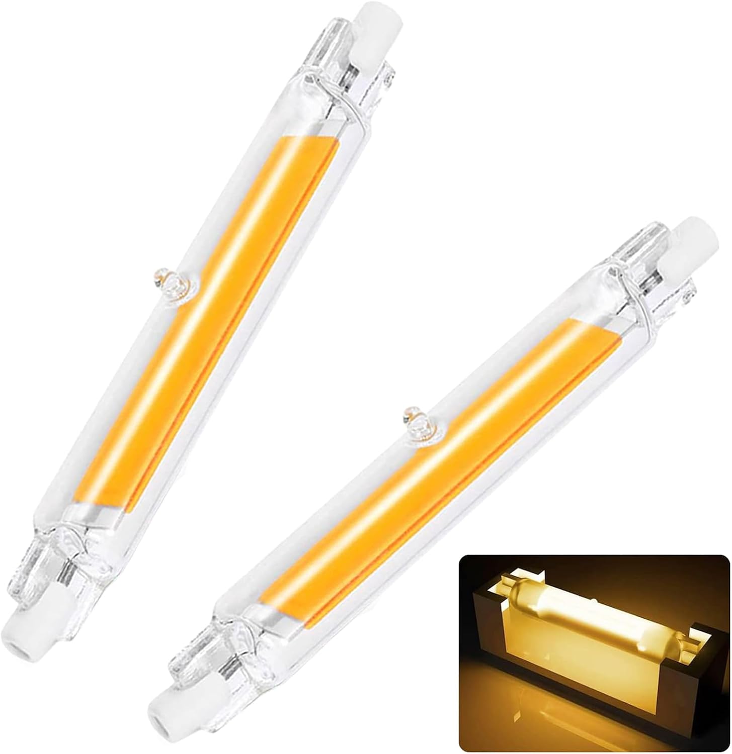 R7s 118 Mm 20 W Dimmbare Led-lampe, Warmweiß 3000 K, 1000 Lm, 360° Abstrahlwinkel, 2er-pack