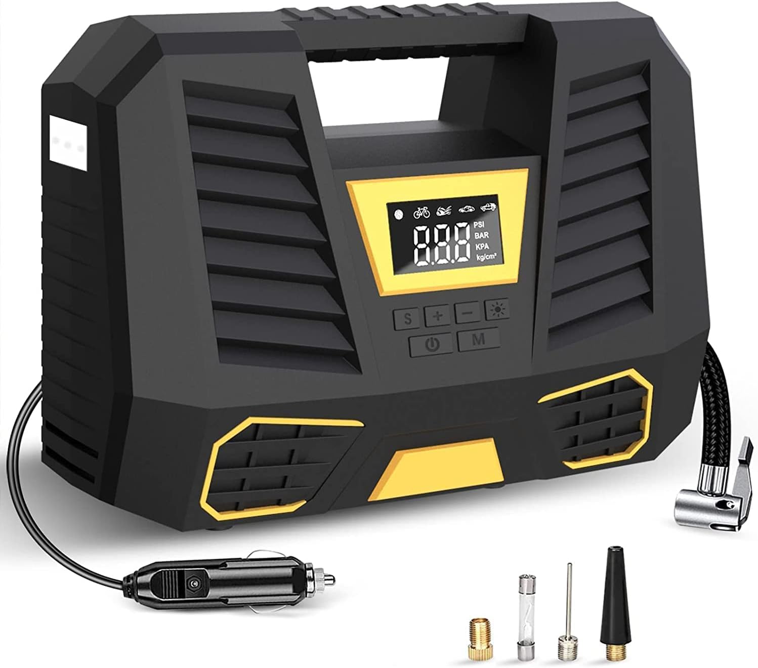 Tragbarer Luftkompressor, 12v 150 Psi Autokompressor, Digitaler Tragbarer Reifenfüller, Mini-luftkompressor Mit Led-licht, Elektrische Pumpe Für Motorrad-, Auto- Und Fahrradreifen