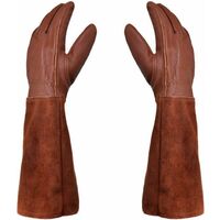 Gartenhandschuhe – Paar Gartenhandschuhe – Lederschutz – Dornen- Und Dornenresistente Garten- Und Arbeitshandschuhe – Braun – Größe M