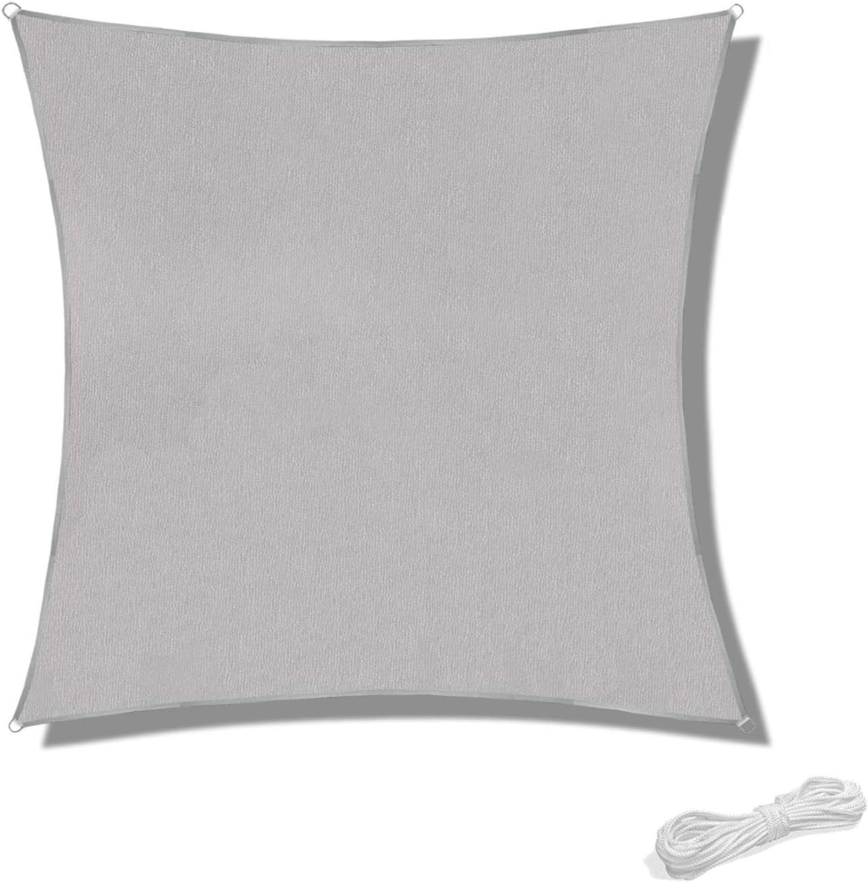 Ineasicer Sonnensegel 2x2m, Wasserdichte Markise Für Terrasse Und Garten, Sonnenschutz Für Den Garten, 90% Uv-schutz, Inklusive Seil, Quadratisch, Grau
