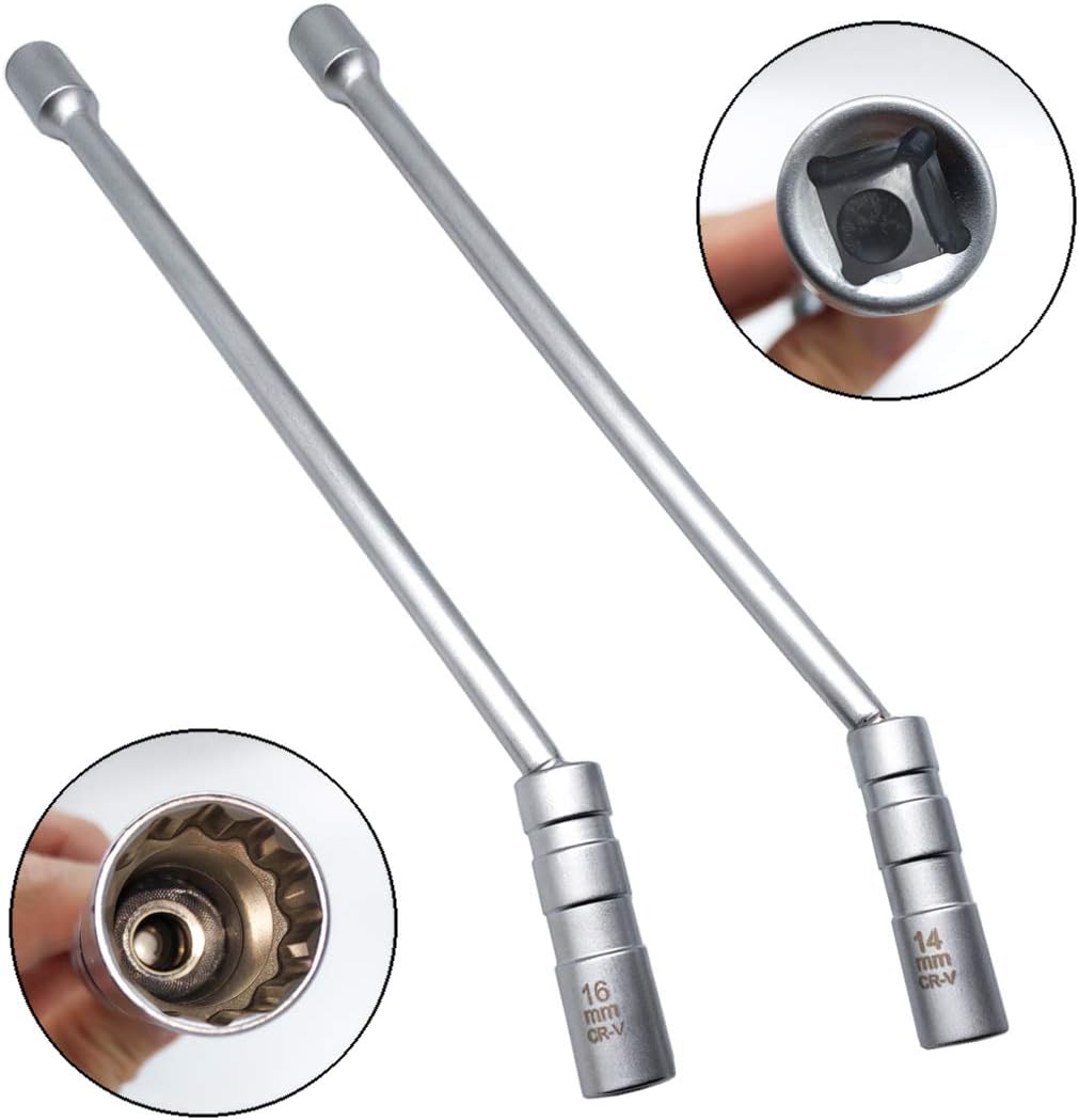 14-mm- Und 16-mm-zündkerzensteckschlüssel 12-kantiger, Erweiterbarer Magnetischer Zündkerzensteckschlüssel 3/8"-universal-zündkerzensteckschlüssel Zündkerzenausbauwerkzeug