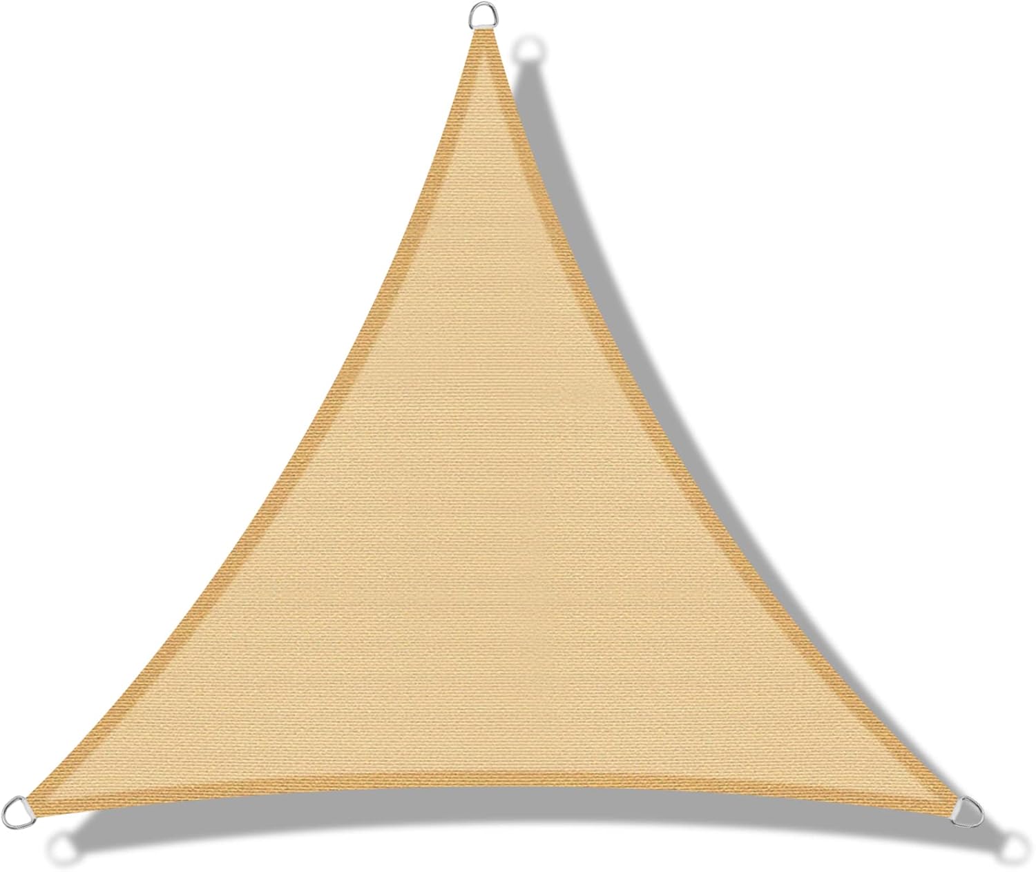 Ineasicer Dreieckiges Sonnensegel (hdpe) 5 X 5 X 5 M, Sandfarben, Uv-schutz, Für Terrasse, Camping Und Garten.