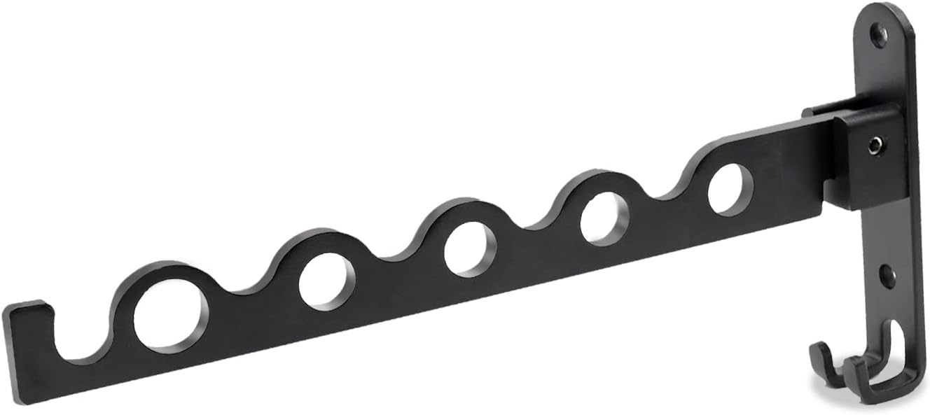 Ineasicer Schwarzer, Klappbarer Wand-wäscheständer Aus Aluminium Für Badezimmer – 31,2 X 14,3 X 3,1 Cm