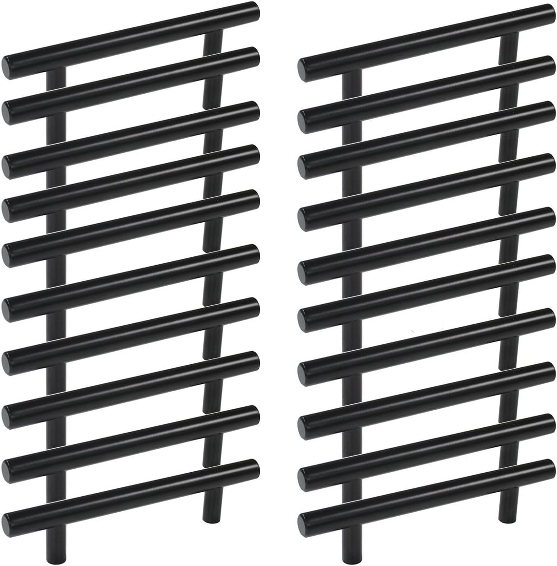Set Mit 20 Schwarzen Möbelgriffen, Schwarzen Küchenschrankgriffen, Schwarzen T-griffen, Schwarzen Schubladengriffen, 160 Mm Lochabstand