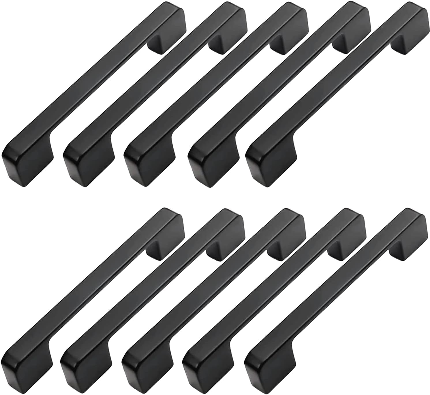 Set Mit 10 Möbelgriffen, 96 Mm Lochabstand – Schwarze Küchentürgriffe, Stangengriffe, Schwarze Küchengriffe, 96 Mm