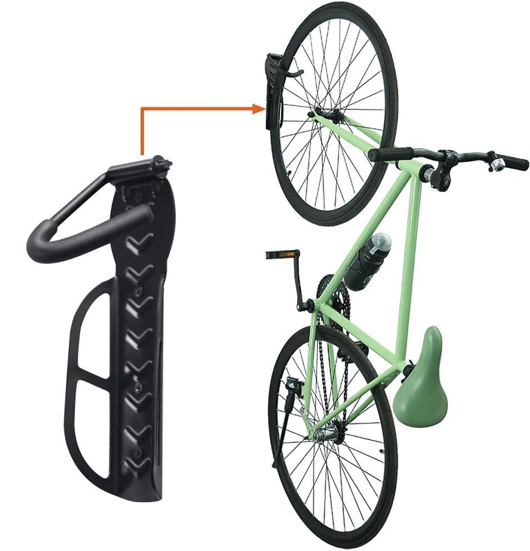 Wandmontierter Garagenfahrradständer (1 Stück), Vertikaler Fahrradhaken Für Den Innenbereich, Ständer Für Heimtrainer Mit Einer Tragkraft Von Bis Zu 30 Kg.