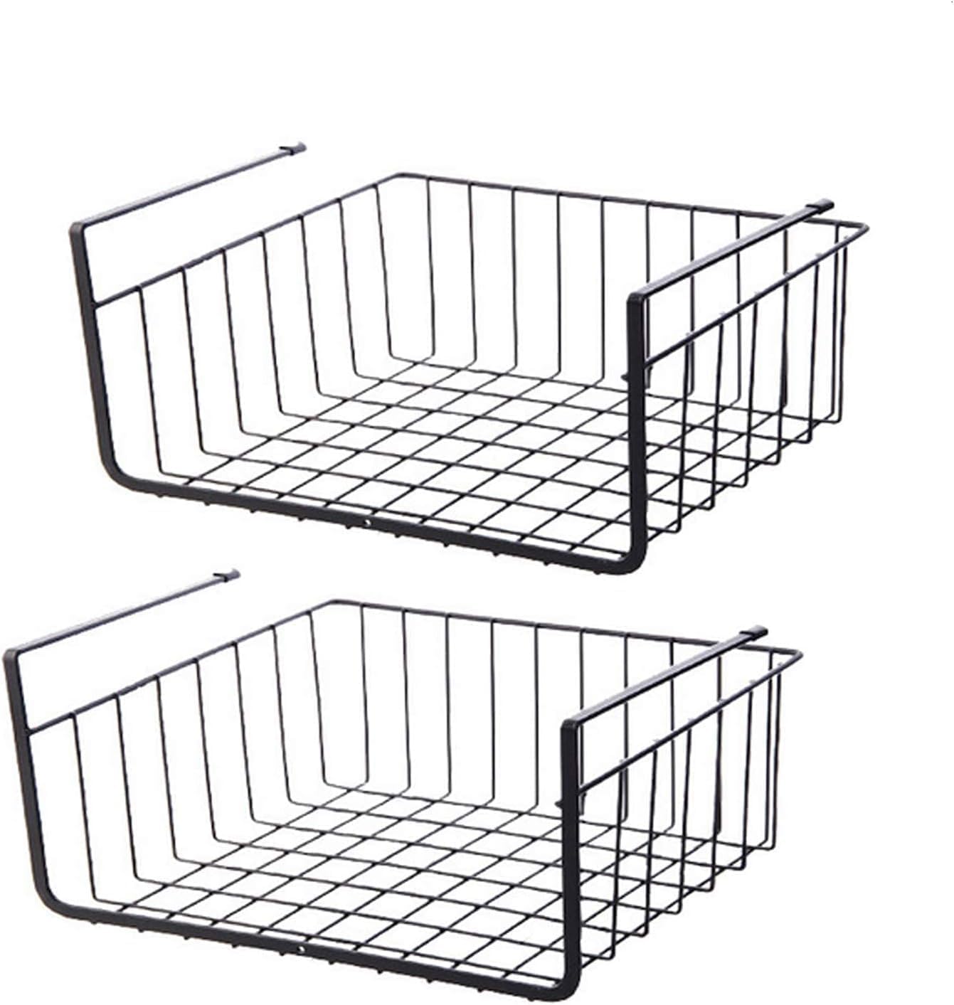 Ineasicer 2er-set Hängeaufbewahrungskörbe, Hängeaufbewahrungskörbe Für Küchenschränke, Regale Und Unterschränke (schwarz)