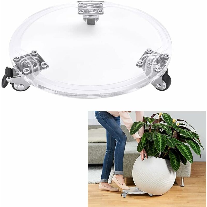 Pflanzkübel Auf Rädern, Pflanzwagen, Rollbarer Pflanzkübel, Runder Acryl-pflanzkübel, Rollbarer Pflanzkübel Für Topfpflanzen, Garten- Und Innenausstattung
