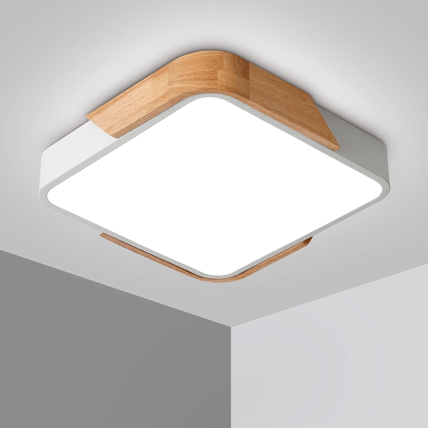 24-w-led-deckenleuchte Mit Fernbedienung, Einstellbarer Helligkeit, Ultradünne Und Moderne Quadratische Leuchte Für Bad, Wohnzimmer, Büro, Schlafzimmer, Küche, Balkon, Flur, Weiß, 30 Cm