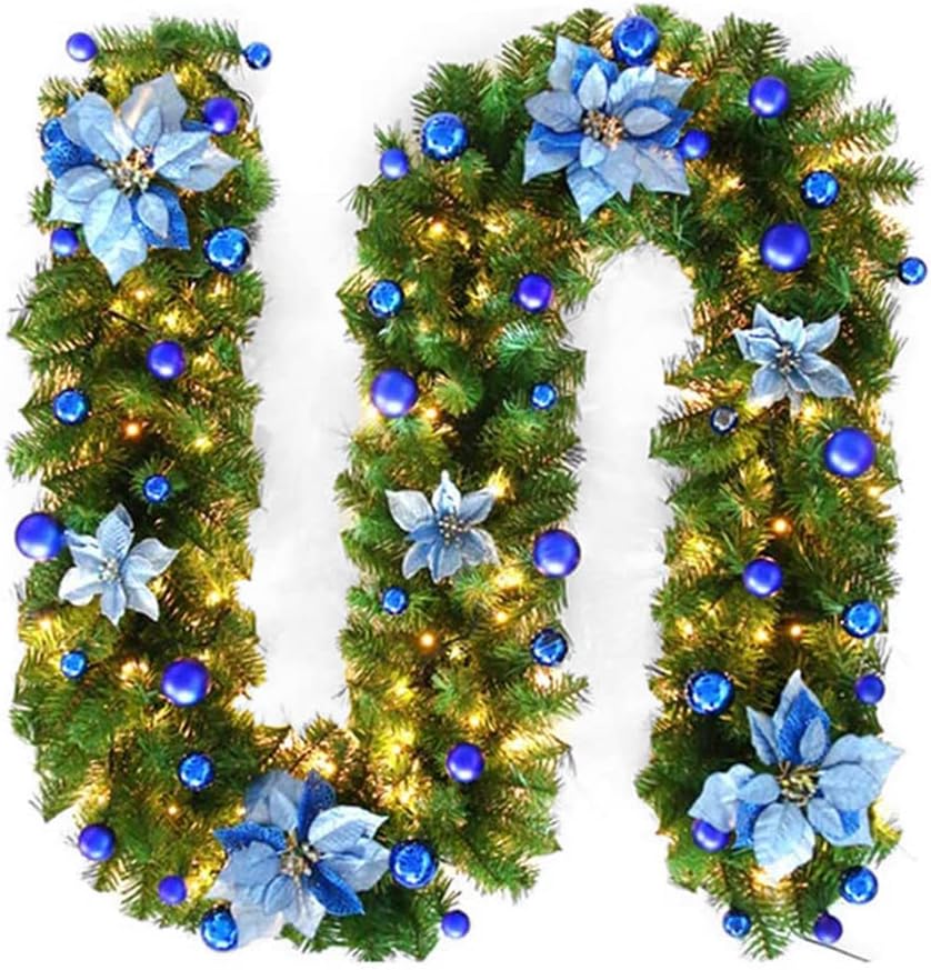 Weitere Weihnachtsdekorationen, 2,7 M Mini-weihnachtskranz, Weihnachtsdekorationen, Led-lichterkette Aus Rattan, Türdekorationen, Künstlicher Weihnachtsbaum, Kamindekorationen, Winterkranz