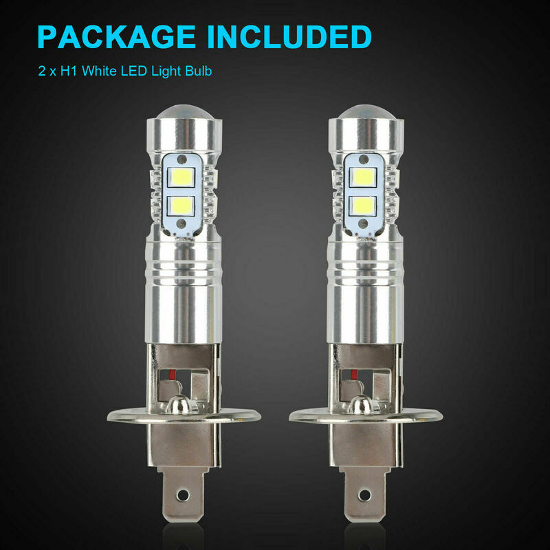 H1 6000k Led-lampen Für Autoscheinwerfer, Abblend- Und Fernlicht, 100 W, Nebelscheinwerfer, Hohe Helligkeit, Weiß, 2er-pack