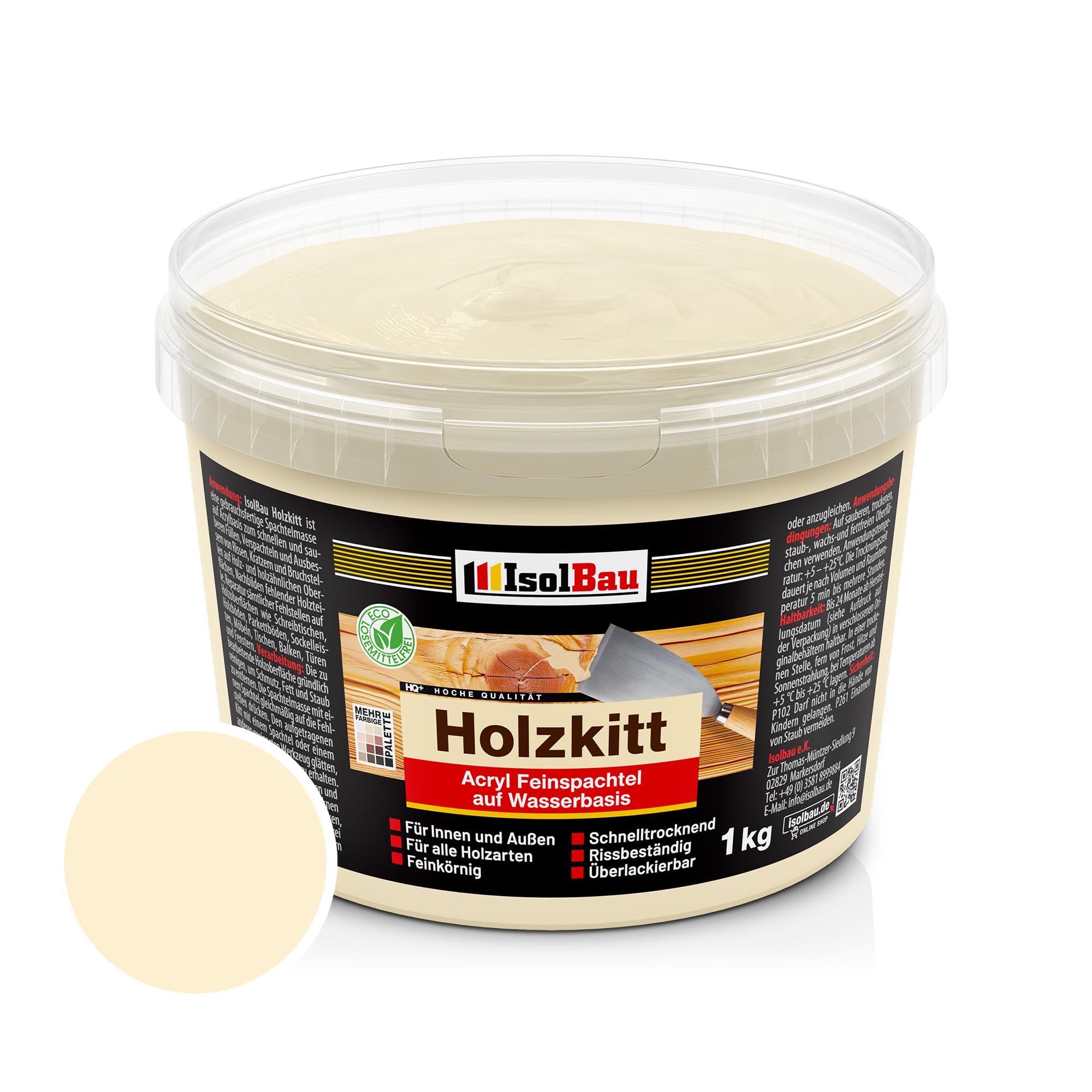 Holzkitt Spachtelmasse Holzspachtelmasse Außen Innen 1 Kg Esche ( Nr. 16 )