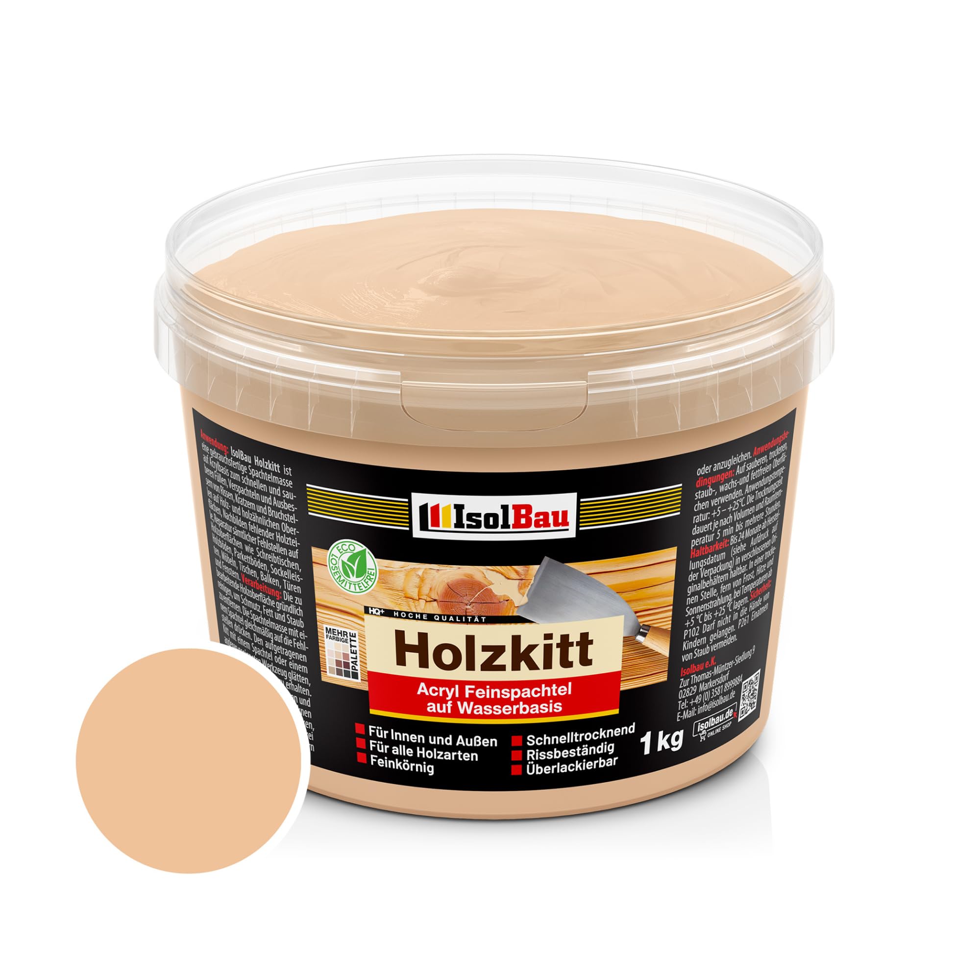 Holzkitt Spachtelmasse Holzspachtelmasse Außen Innen 1 Kg Erle ( Nr. 17 )