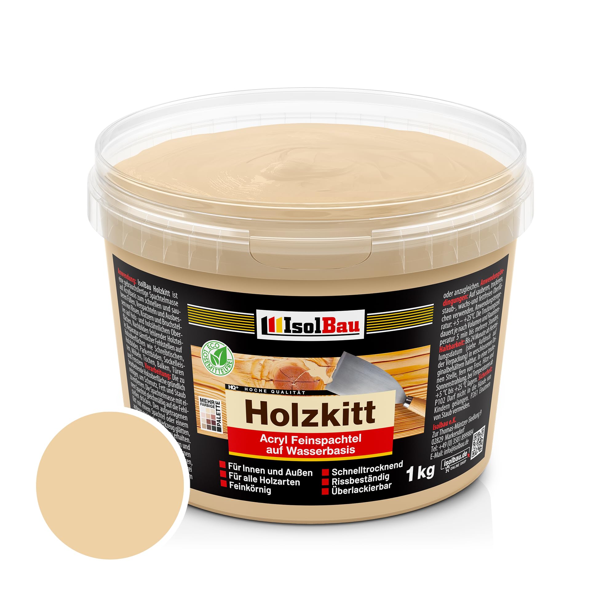 Holzkitt Spachtelmasse Holzspachtelmasse Außen Innen 1 Kg Kiefer Dunkel (nr. 10)