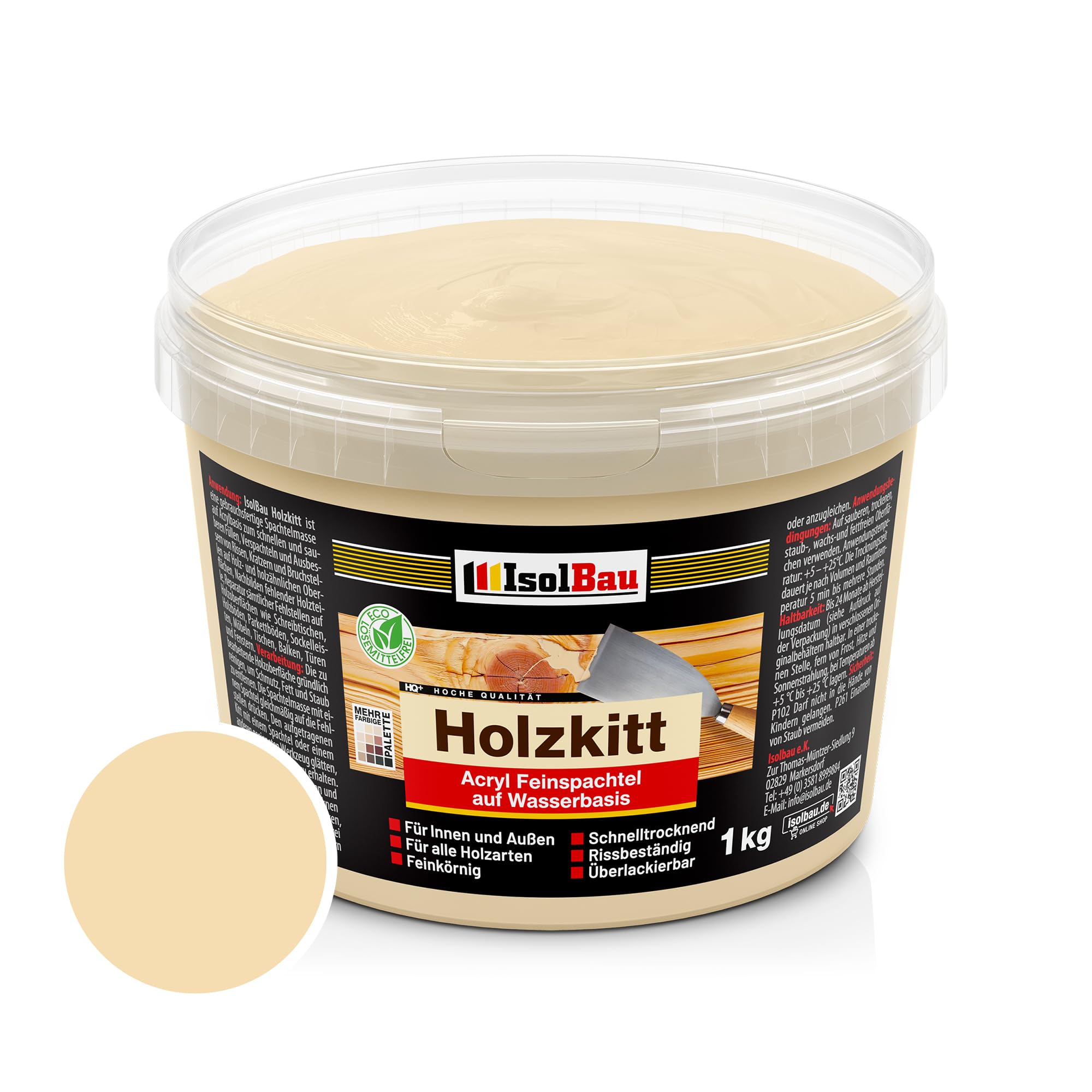 Holzkitt Spachtelmasse Holzspachtelmasse Außen Innen 1 Kg Kiefer Mittel (nr. 9)