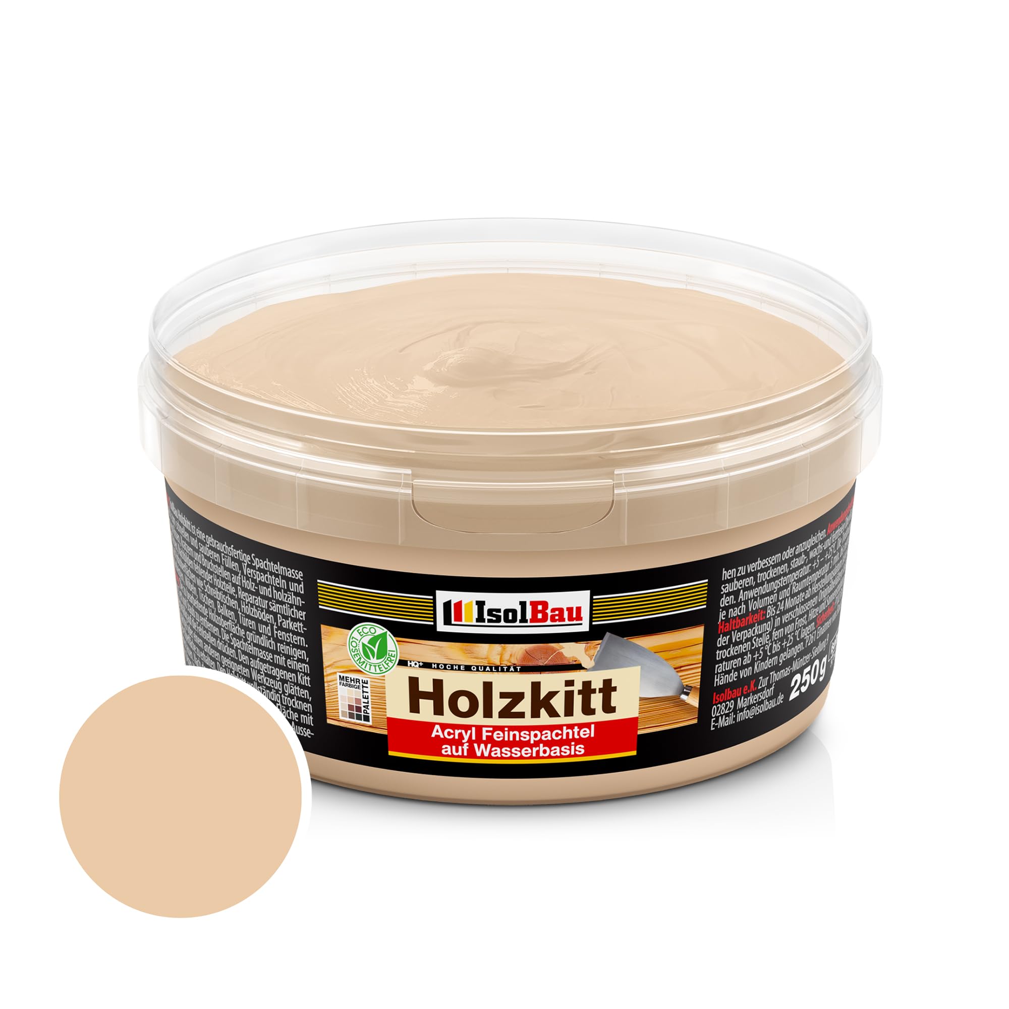 Holzkitt Spachtelmasse Holzspachtelmasse Innen Außen 250g Buche Mittel ( Nr. 6 )