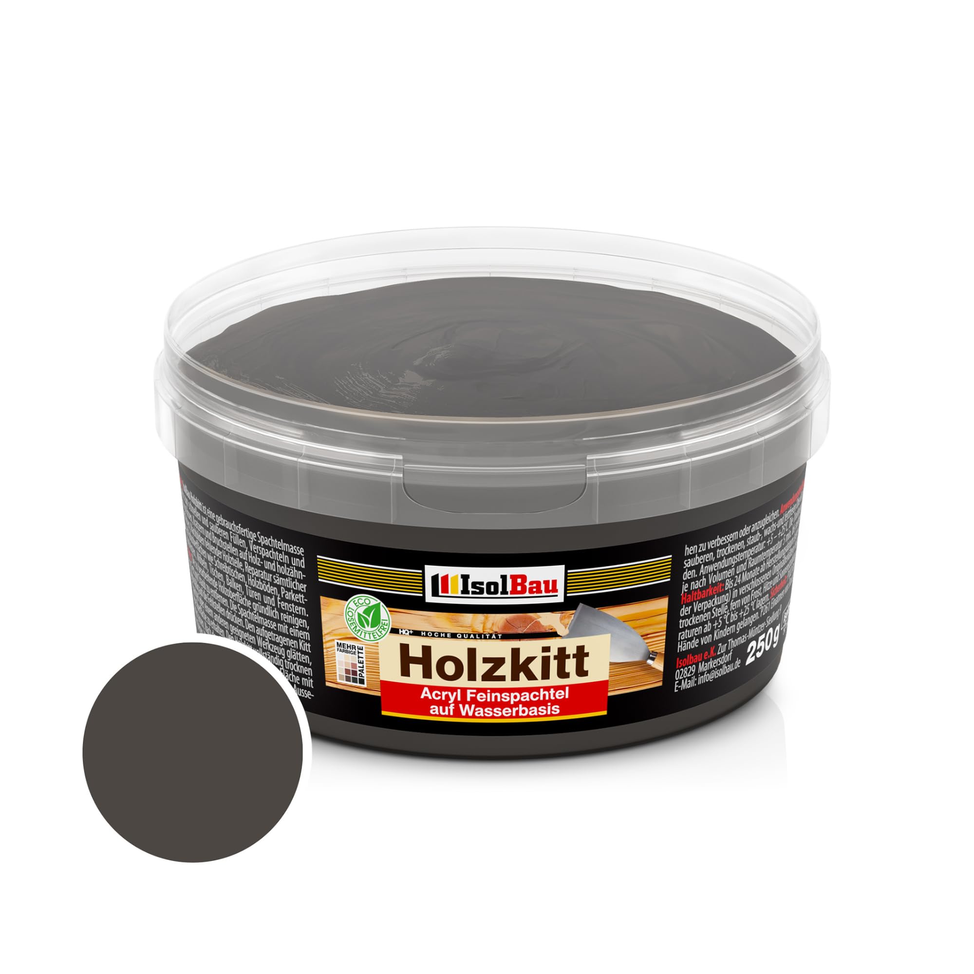Holzkitt Spachtelmasse Holzspachtelmasse Innen Außen 250g Ebenholz ( Nr. 12 )