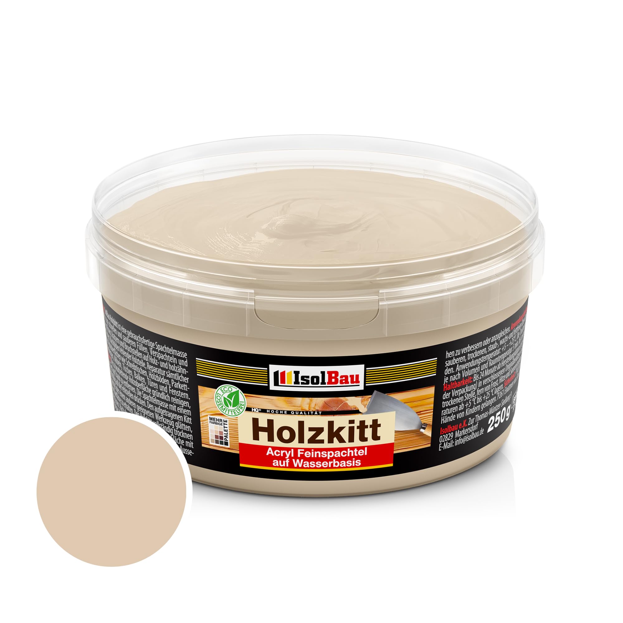 Holzkitt Spachtelmasse Holzspachtelmasse Innen Außen 250g Eiche Mittel (nr. 19)