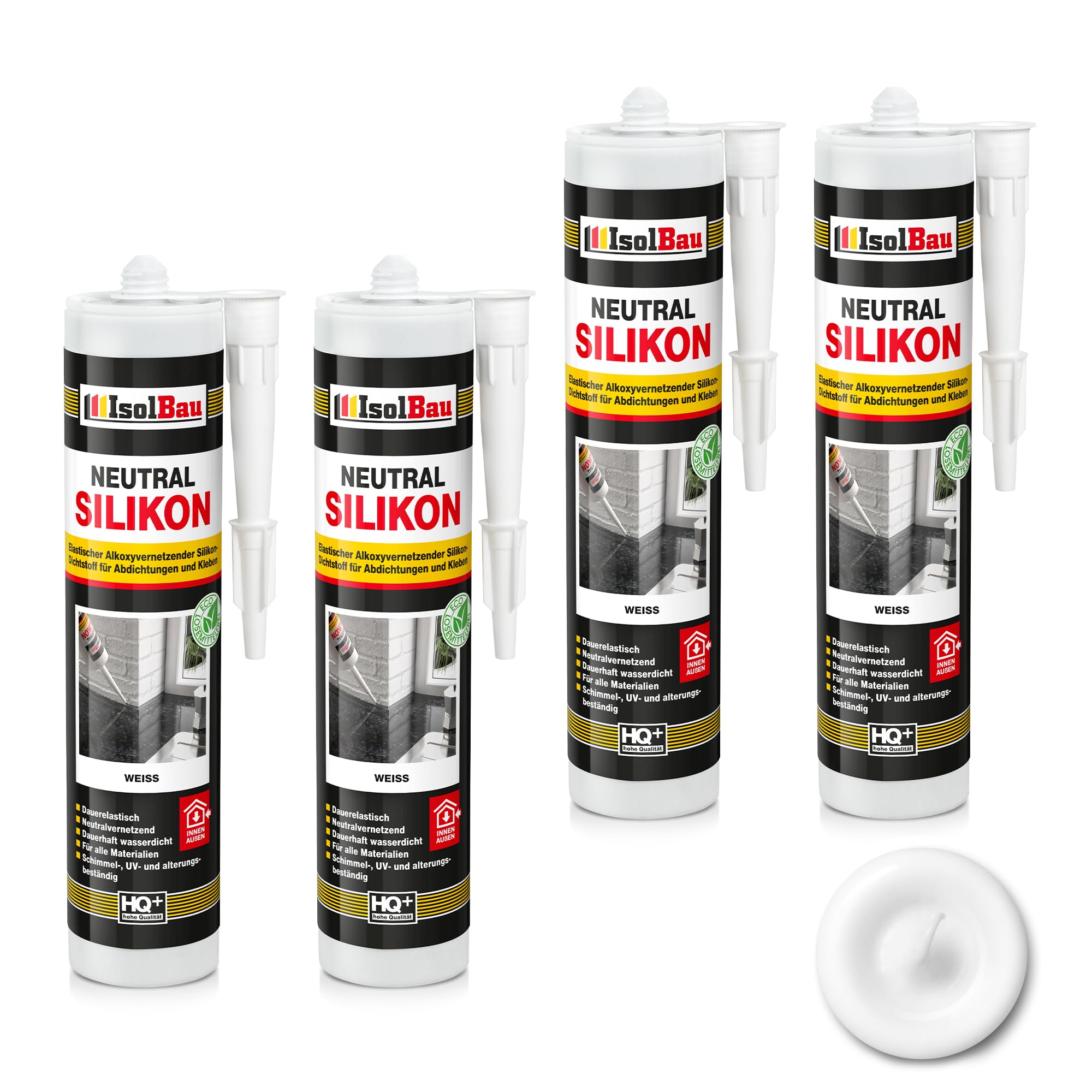 Neutralsilikon Naturstein Silikon Granit Marmor Sanitär Inn/auß 4 X 300ml Weiss
