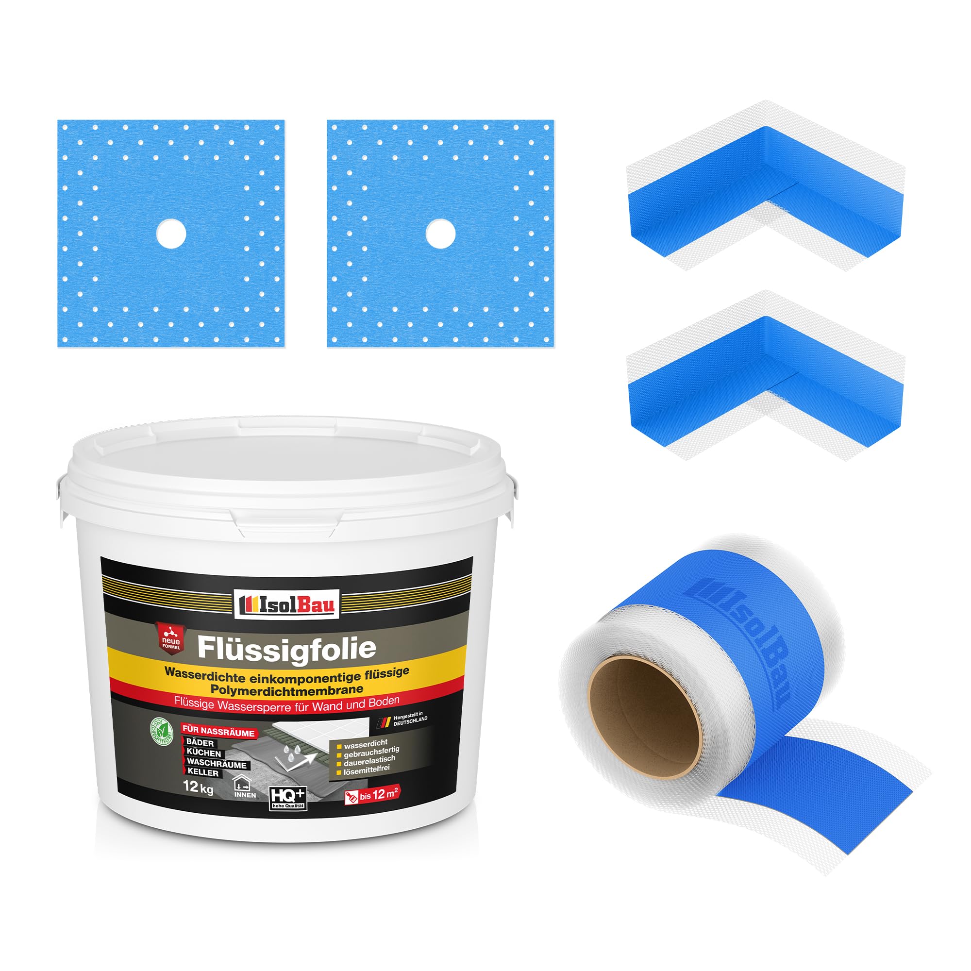 Dichtset Dusche Flüssigfolie 12 Kg Abdichtset Dichtband Duschelement Set Bad