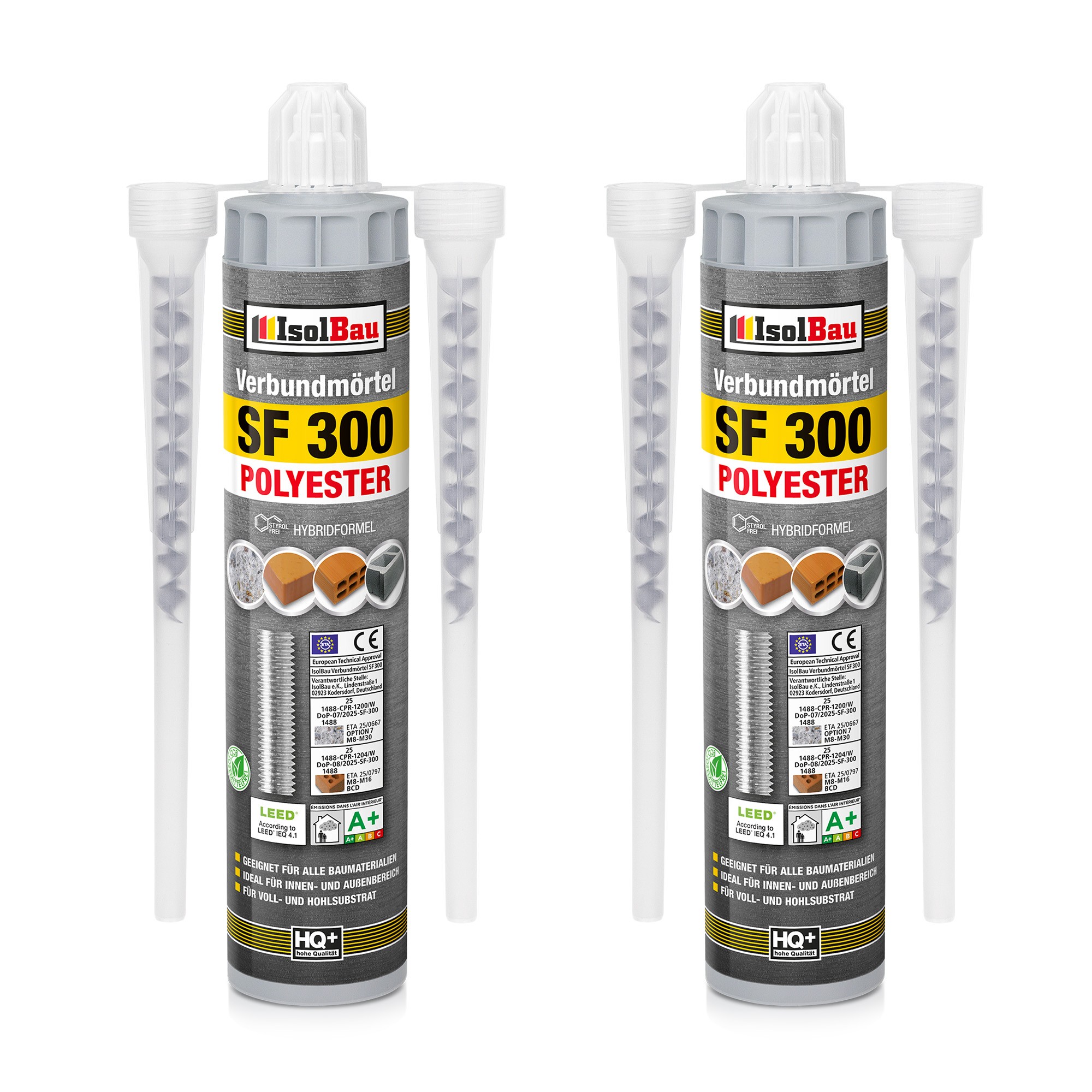 Verbundmörtel Sf 300 Injektionsmörtel 2 X 300 Ml Mörtel Klebemörtel 4 X Mischer