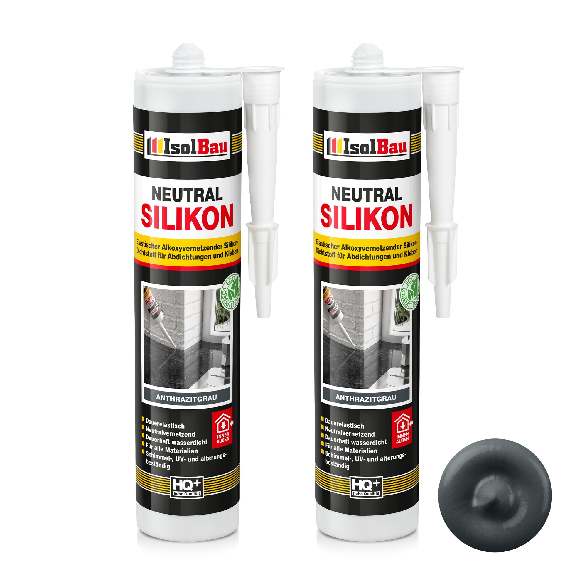 Neutralsilikon Naturstein Marmor Silikon Sanitär Inn/auß 2 X 300ml Anthrazitgrau