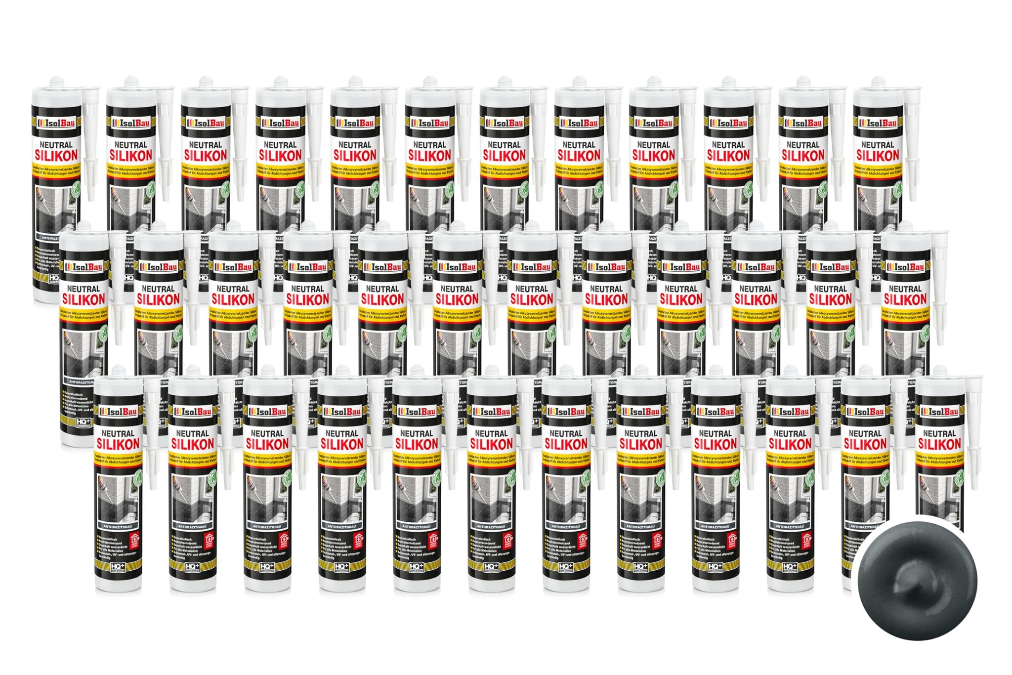 Neutralsilikon Naturstein Marmor Sanitär Silikon Inn/auß 36x 300ml Anthrazitgrau