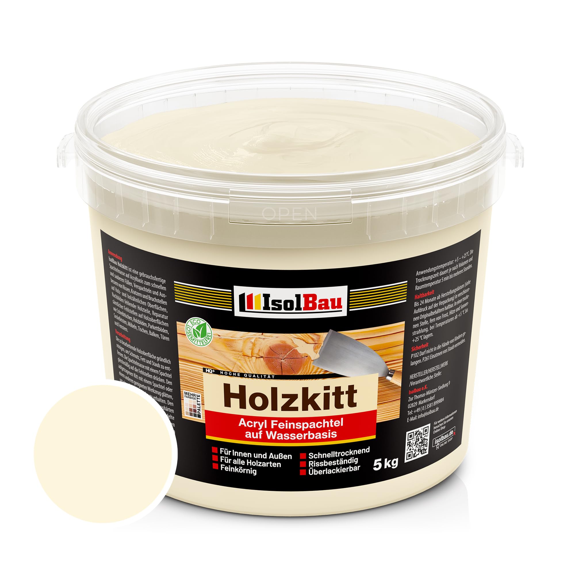 Holzkitt Spachtelmasse Holzspachtelmasse Außen Innen 5 Kg Birke ( Nr. 11 )