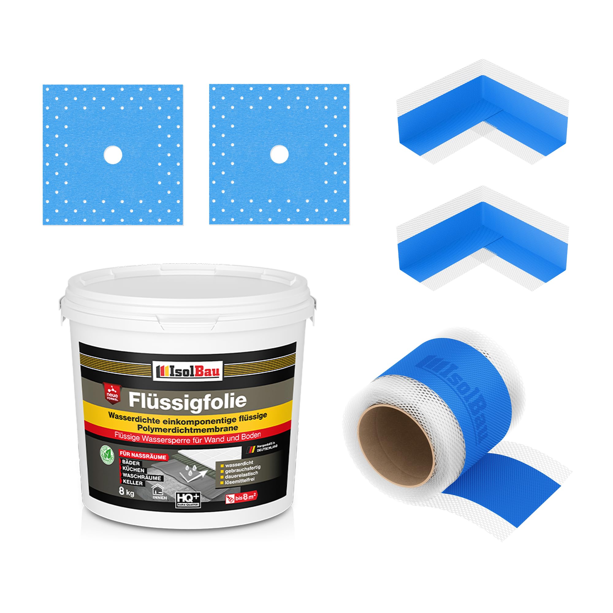 Dichtset Dusche Flüssigfolie 8 Kg Abdichtset Dichtband Duschelement Set Bad