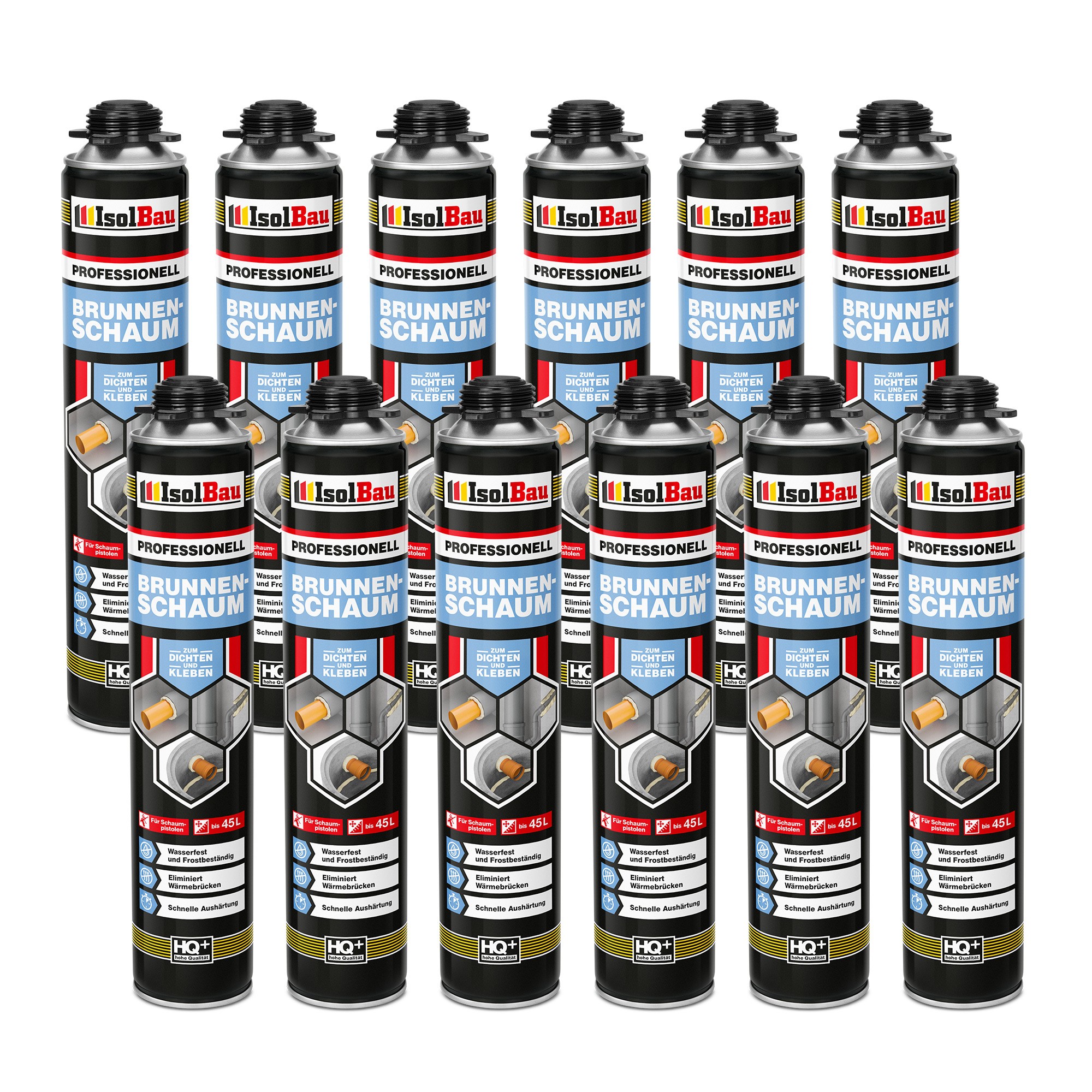 Brunnenschaum 12 X 750ml Bauschaum Montageschaum Pistolenschaum Isolbau
