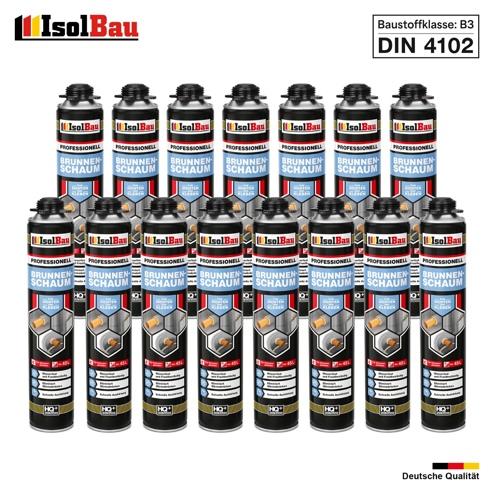 Brunnenschaum 15 X 750ml Bauschaum Pistolenschaum Montageschaum Isolbau