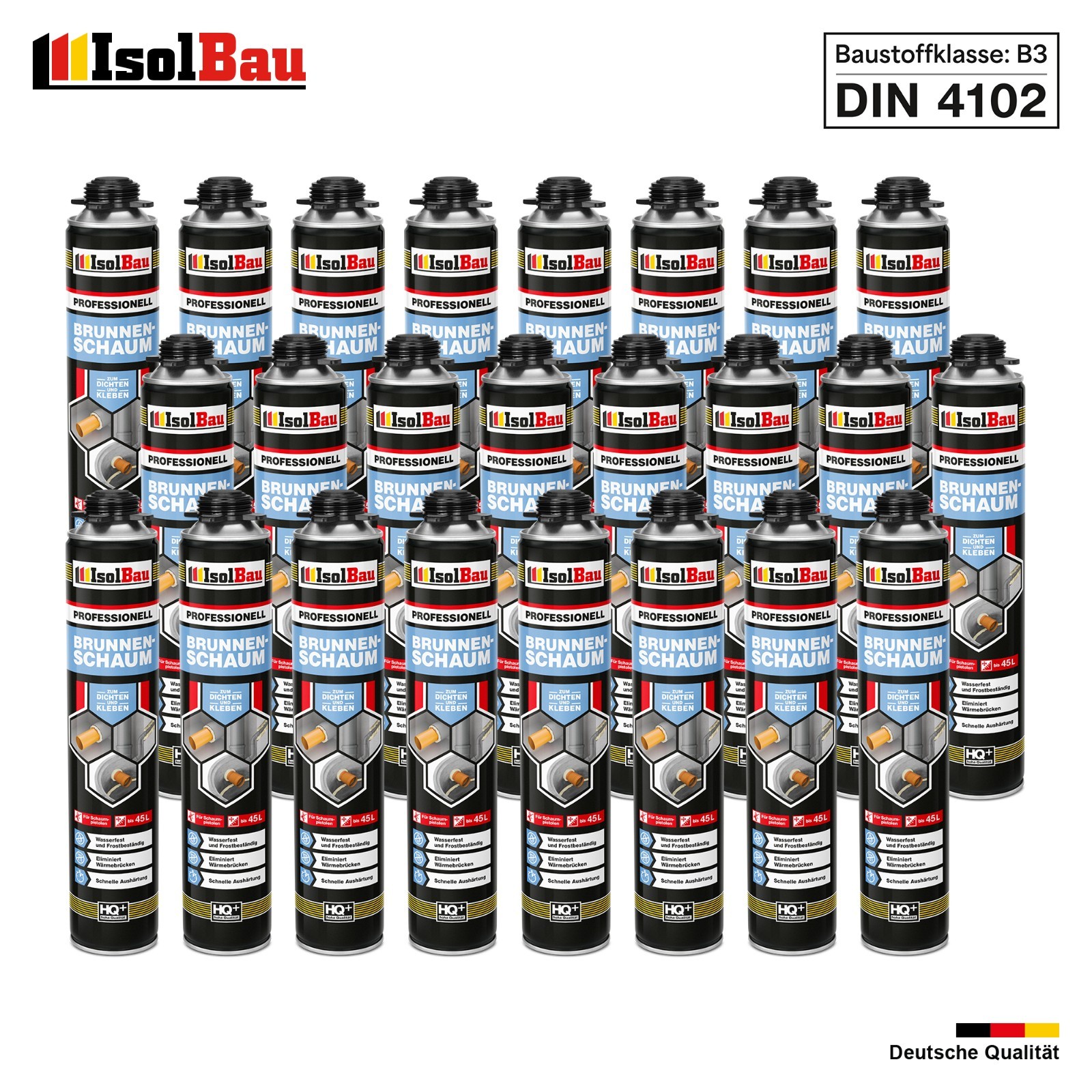 Brunnenschaum 24 X 750ml Bauschaum Pistolenschaum Montageschaum Isolbau