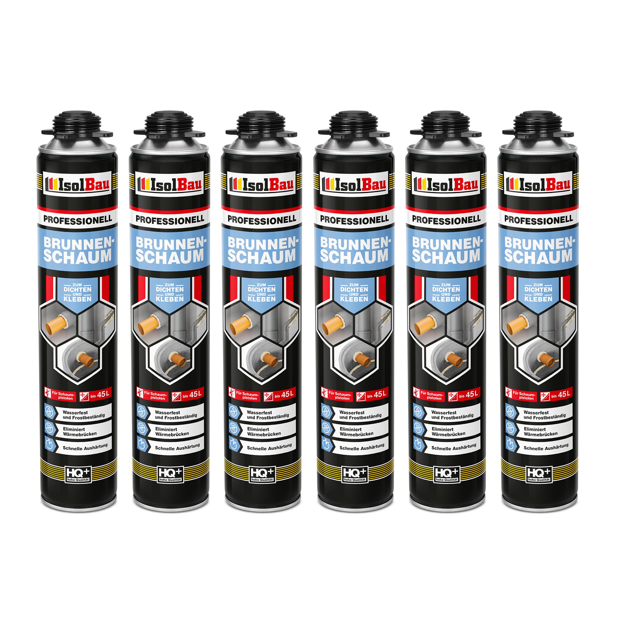 Brunnenschaum 6 X 750ml Bauschaum Montageschaum Pistolenschaum Isolbau