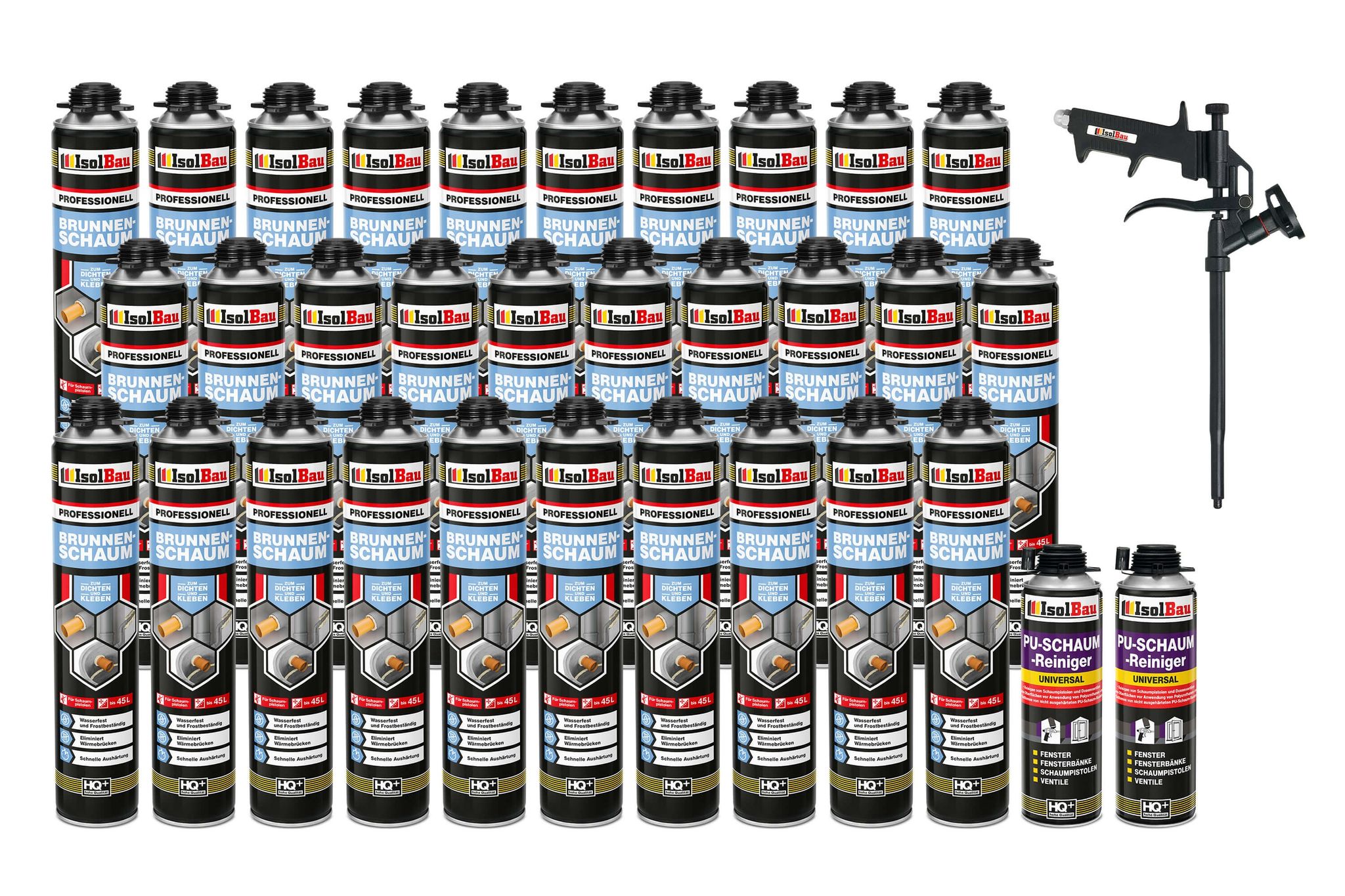 Brunnenschaum 30 X 750ml Bauschaum 2 X Reiniger Montageschaum Schaum Pistole