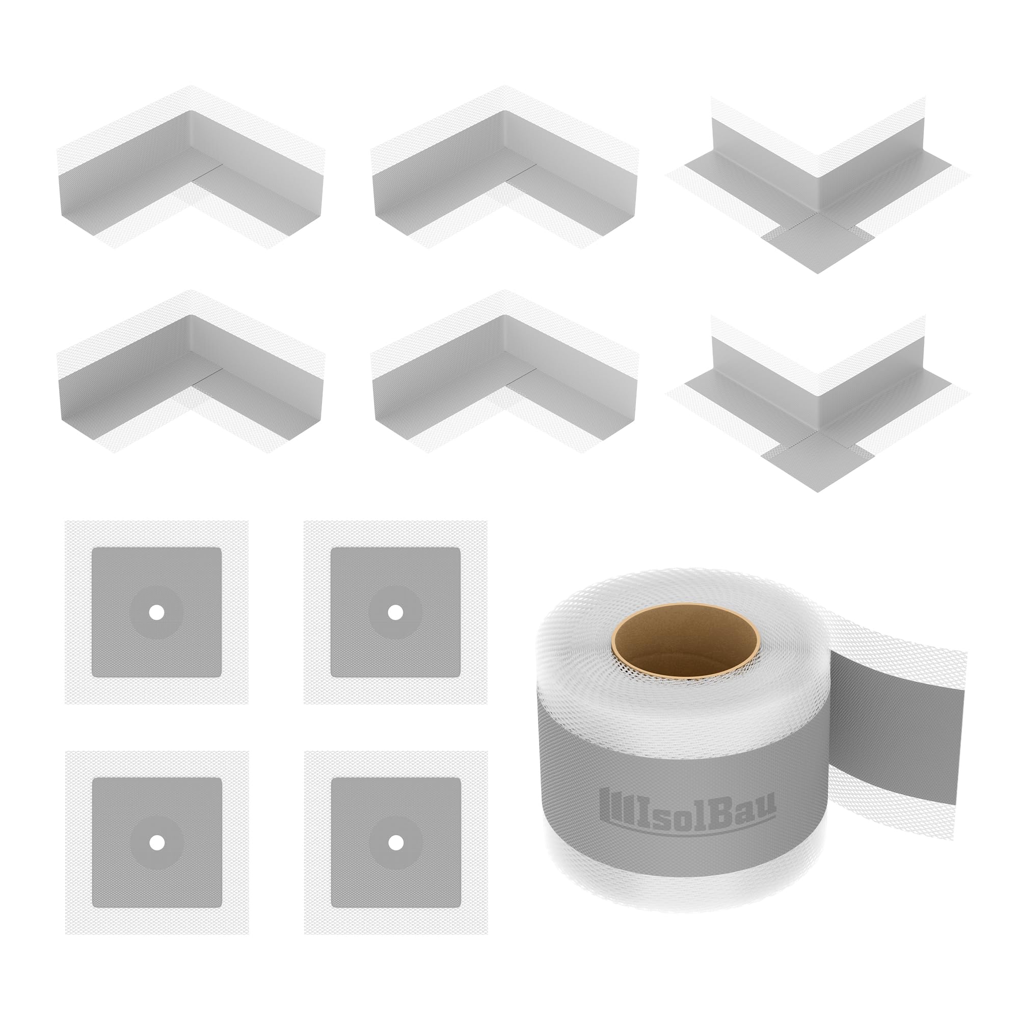 Isolbau Bandset Dichtset Dichtband 20m Bad Innenecke Dichtmanschetten Dusche