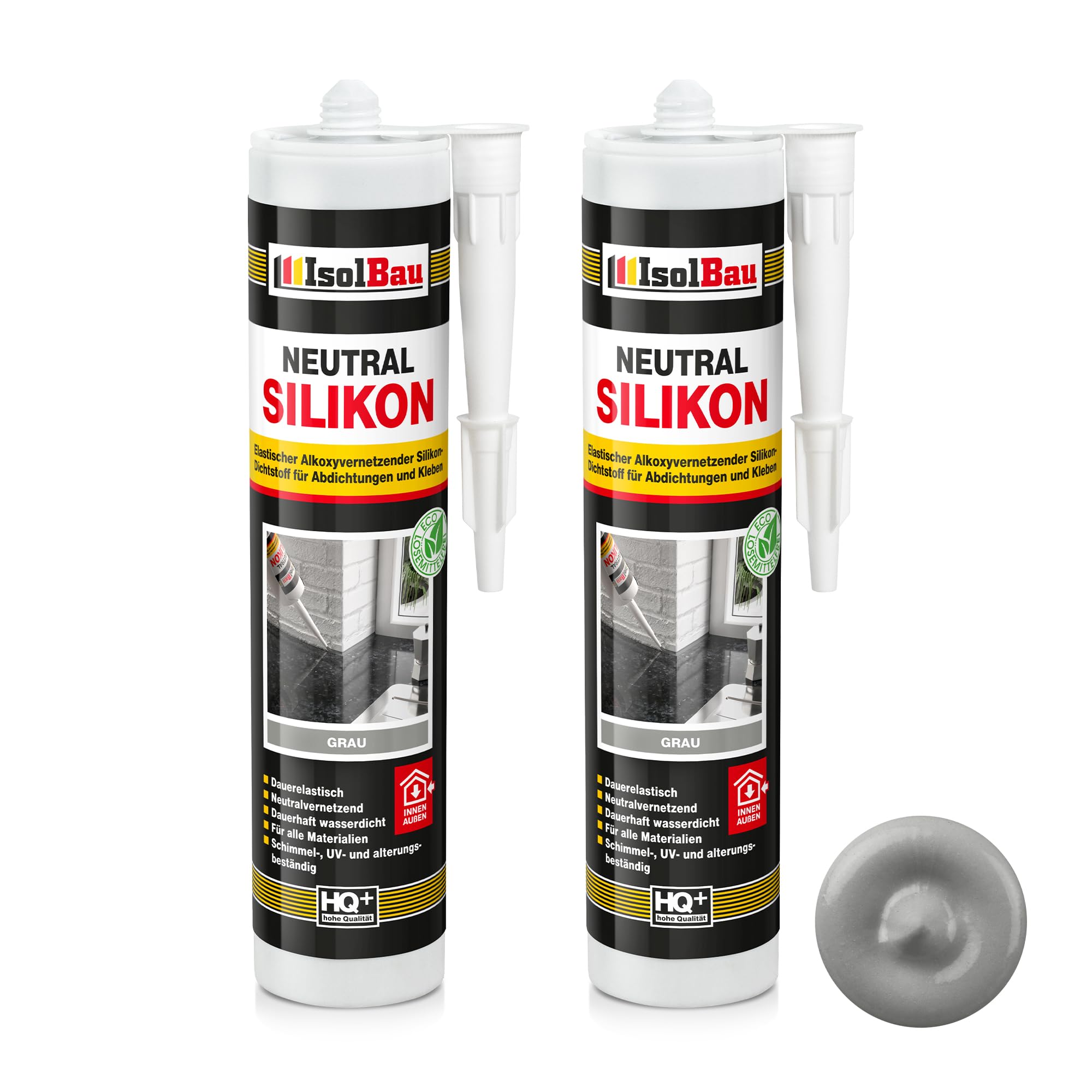 Neutralsilikon Naturstein Silikon Marmor Granit Sanitär Inn/auß 2 X 300ml Grau