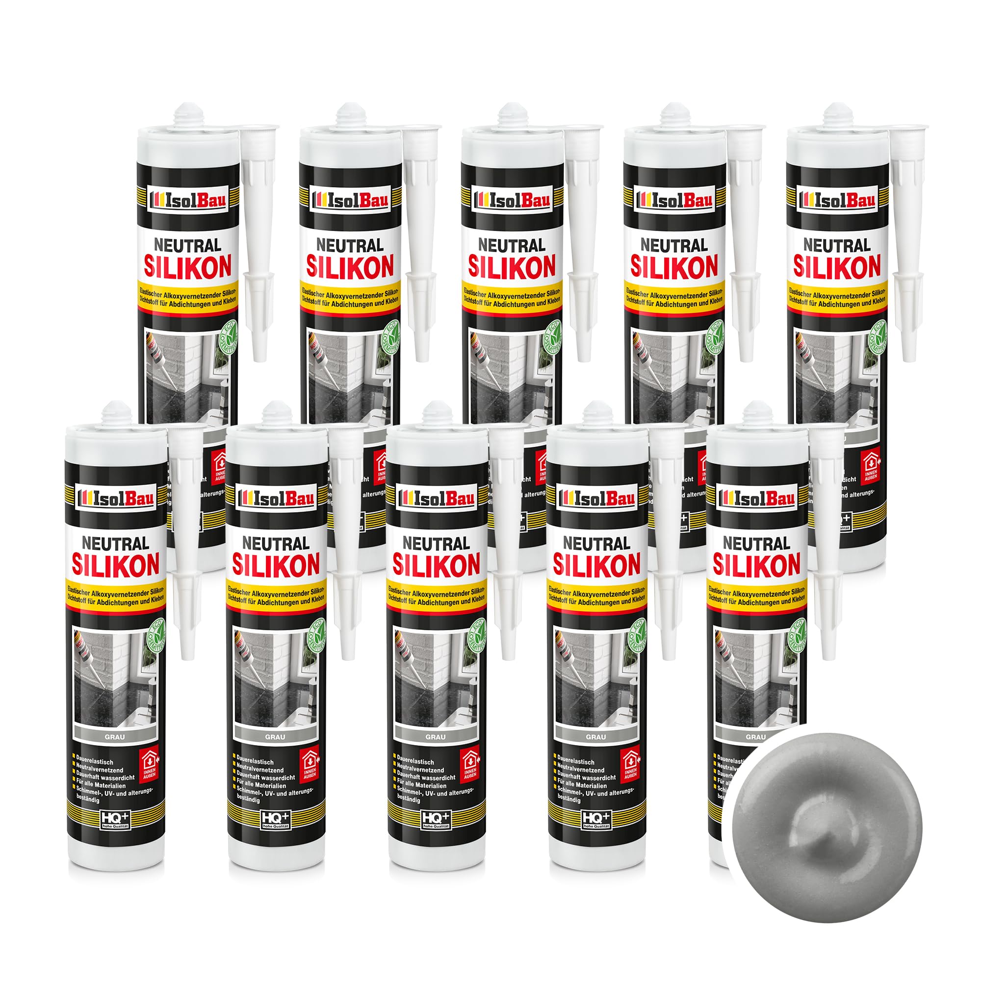 Neutralsilikon Naturstein Silikon Granit Marmor Sanitär Inn/auß 10 X 300ml Grau